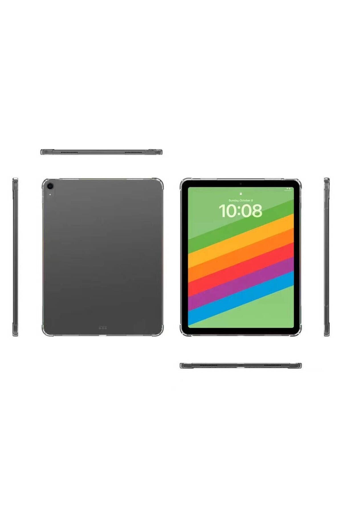 iPad Air 13 2024 Kılıf Uyumlu BSAY Tablet Nitro Anti Shock Silikon Kapak-Şeffaf Şeffaf