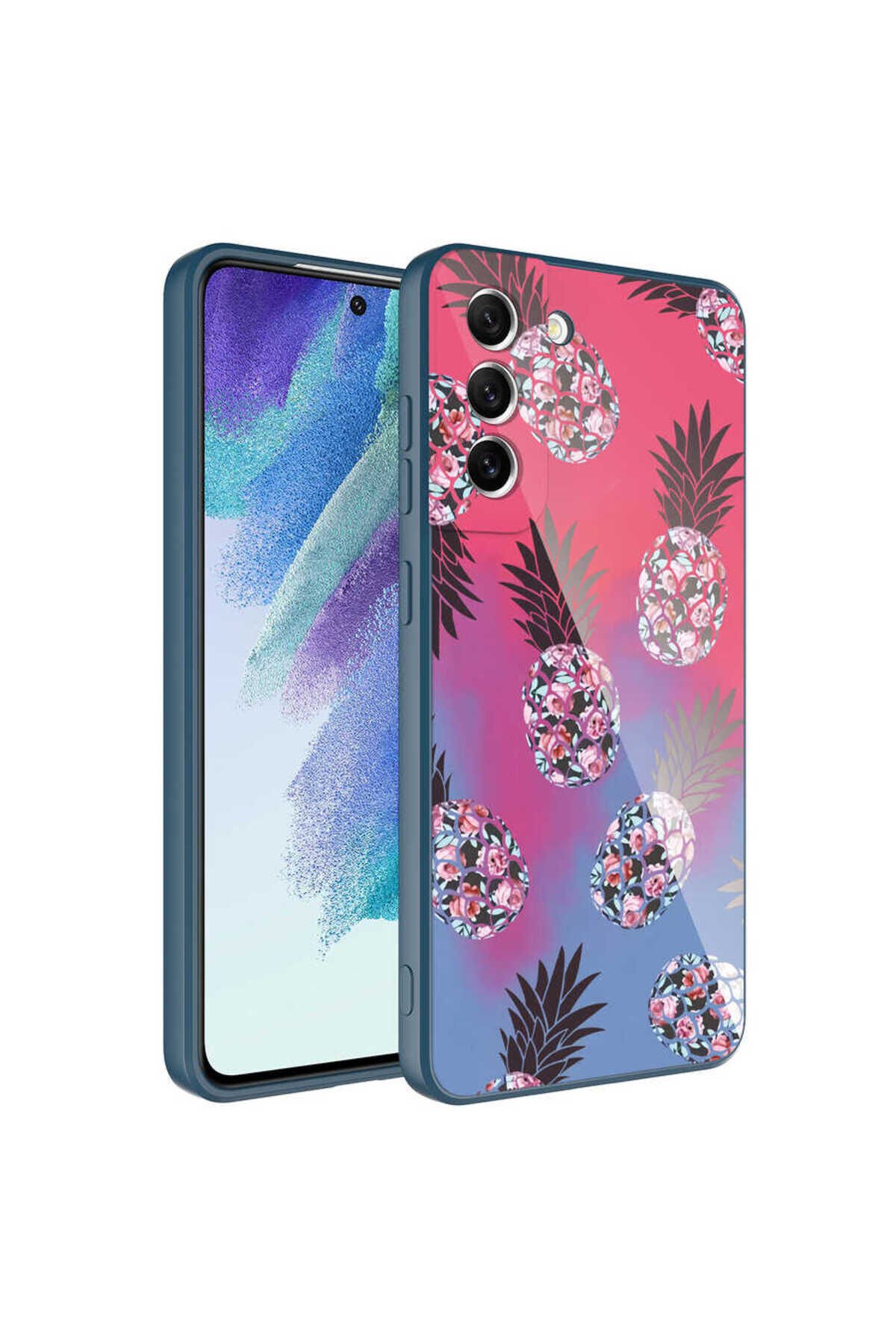 Galaxy S21 FE Uyumlu Kamera Korumalı Desenli Sert Silikon SBT Epoksi Kılıf-NO7 No3