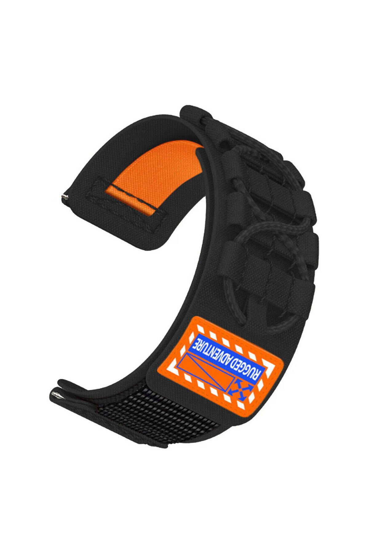 Galaxy Watch Active 2 44mm BSAY KRD-112 20mm Orbital Örgülü Halat Tasarımlı Naylon Kumaş Hasır Kordo Siyah