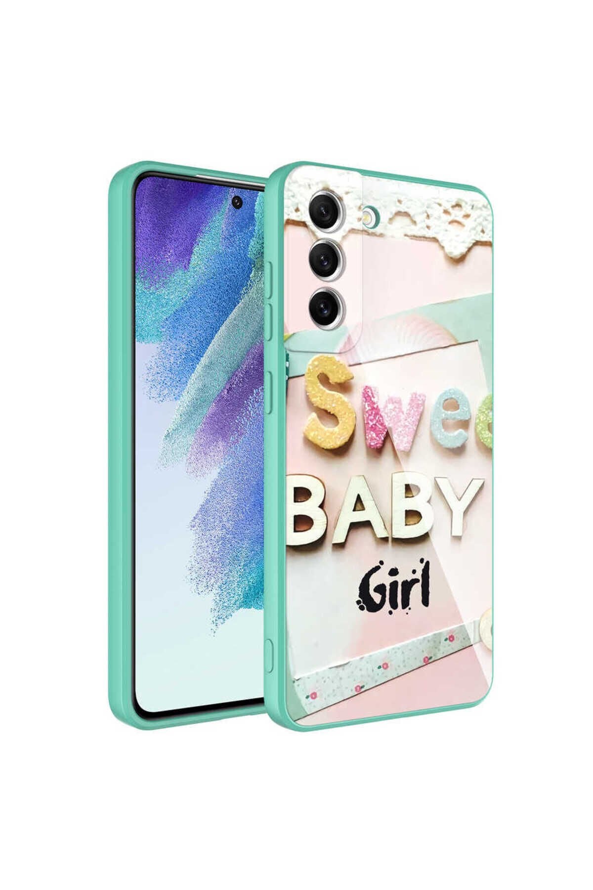 Galaxy S21 FE Uyumlu Kamera Korumalı Desenli Sert Silikon SBT Epoksi Kılıf-NO7 No5