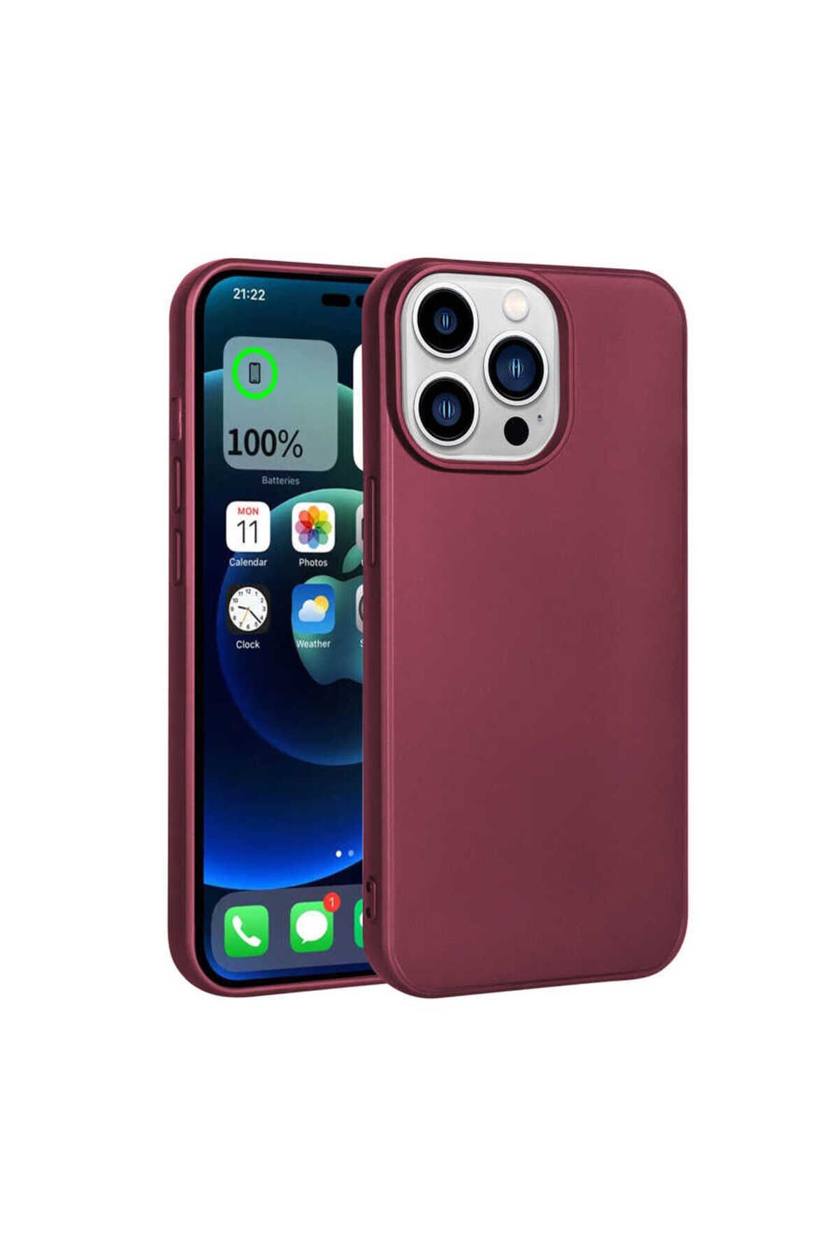 iPhone 14 Pro Max Uyumlu BSAY Premier Silikon Kılıf-Rose Gold Mürdüm