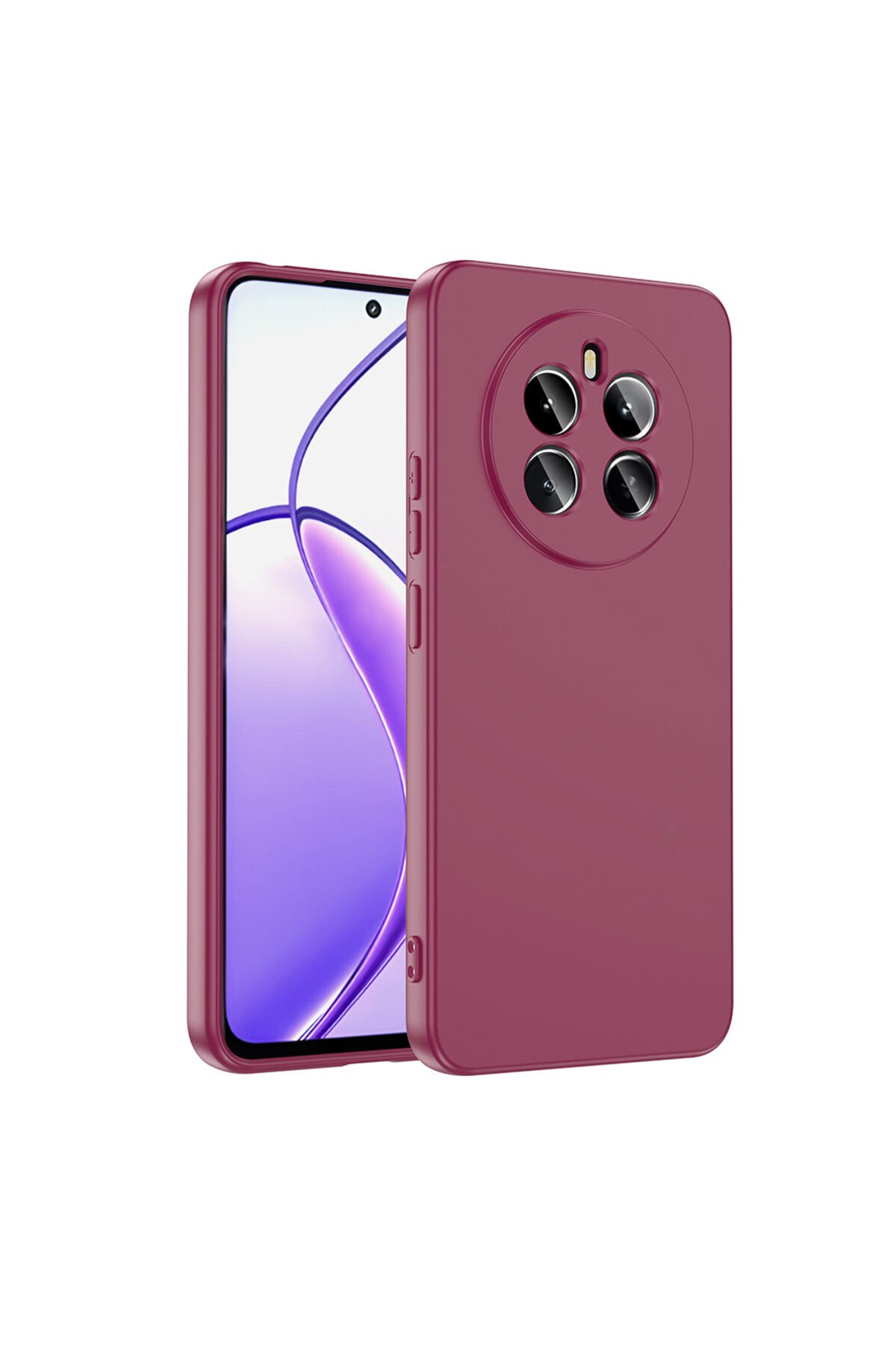 Realme 12 4G Kılıf BSAY Mara Lansman Kapak - Kırmızı Koyu Mor