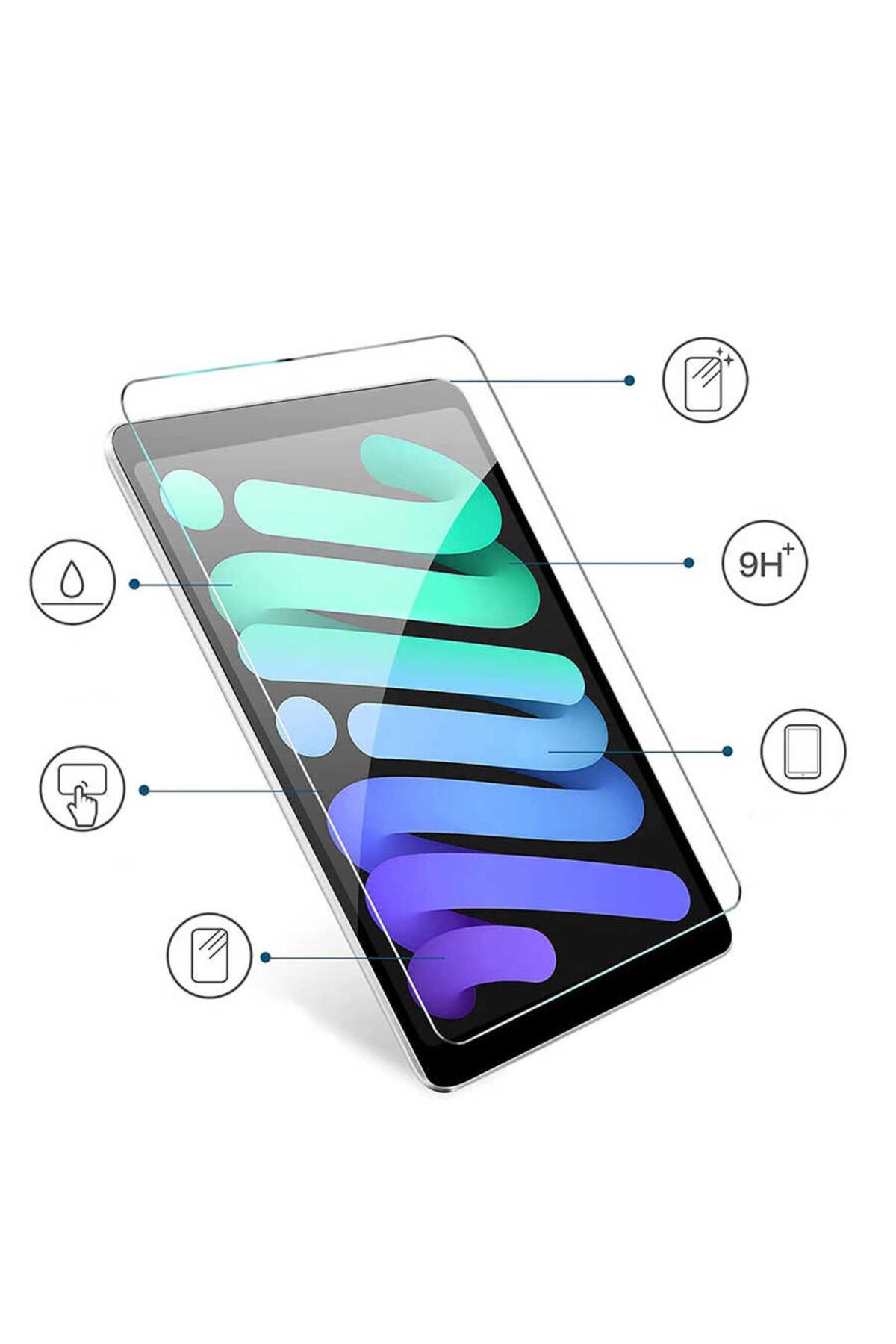 iPad Air 11 2024 Uyumlu MRSA Tablet Temperli Cam Ekran Koruyucu-Şeffaf Şeffaf