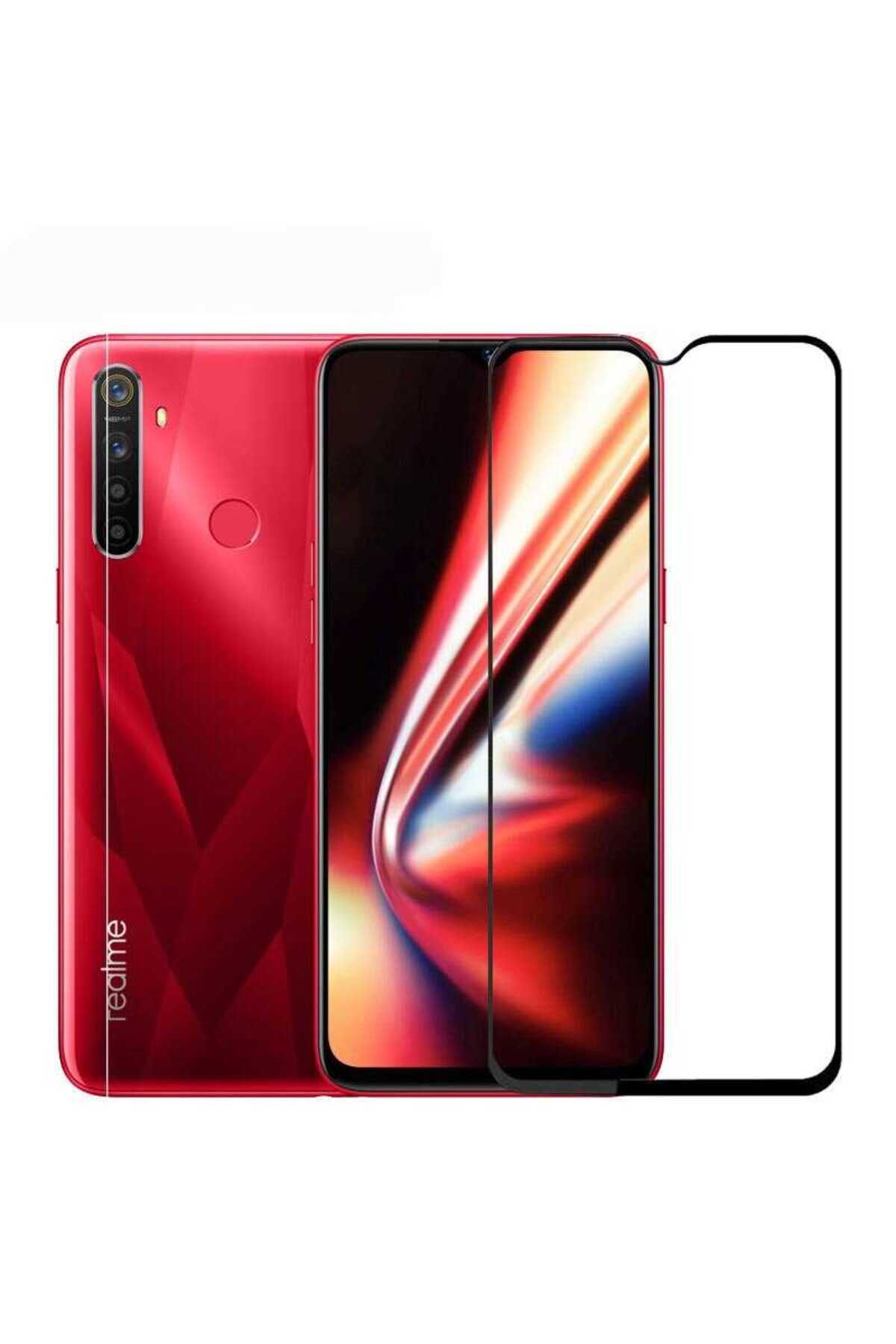 Realme C3 Zore Kenarları Kırılmaya Dayanıklı Cam Ekran Koruyucu - Siyah