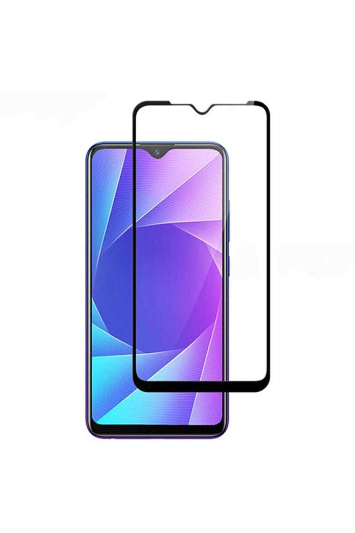 Realme C3 Zore Kenarları Kırılmaya Dayanıklı Cam Ekran Koruyucu - Siyah