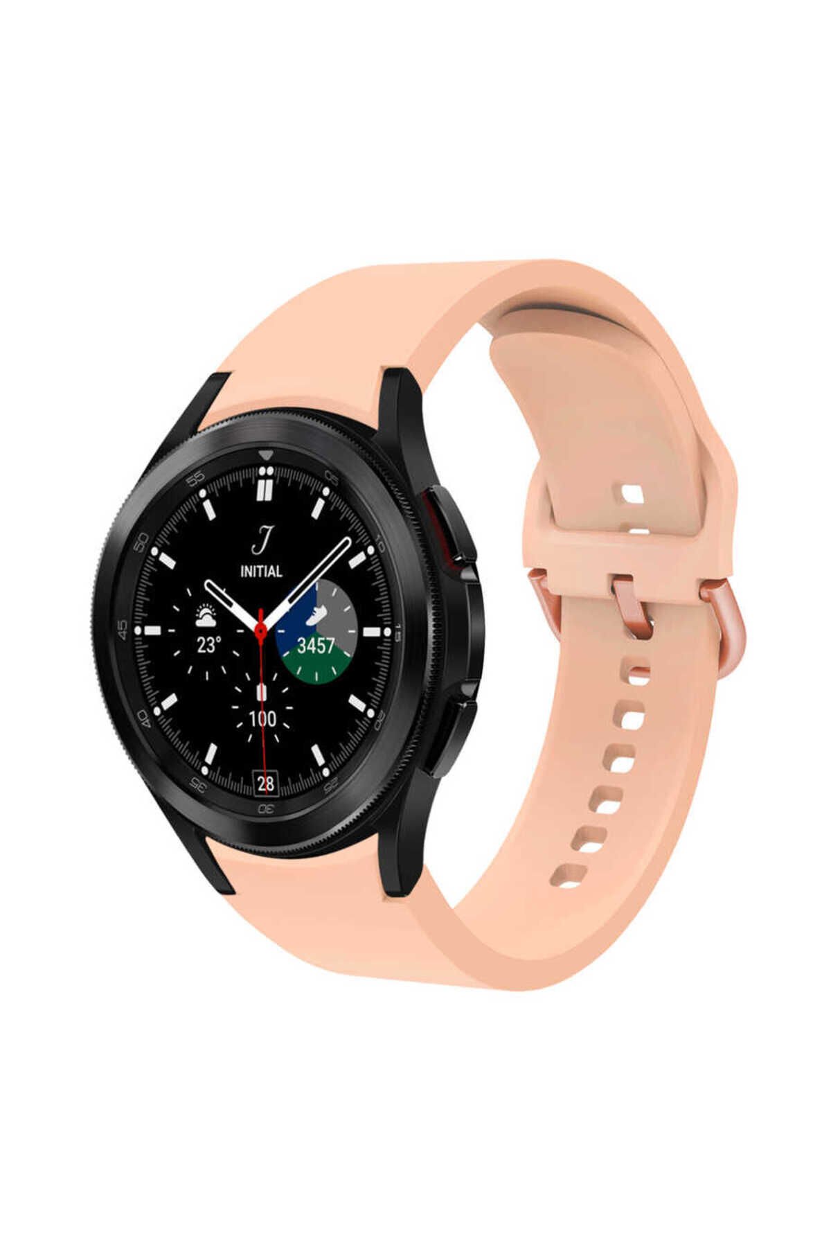 Galaxy Watch 4 Classic 42mm KRD-50 Uyumlu BSAY Kordon-Siyah Pembe