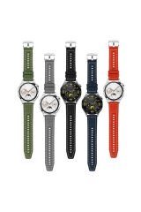 Gear S3 Uyumlu BSAY- KRD-102 22mm Silikon Kordon-Siyah Turuncu