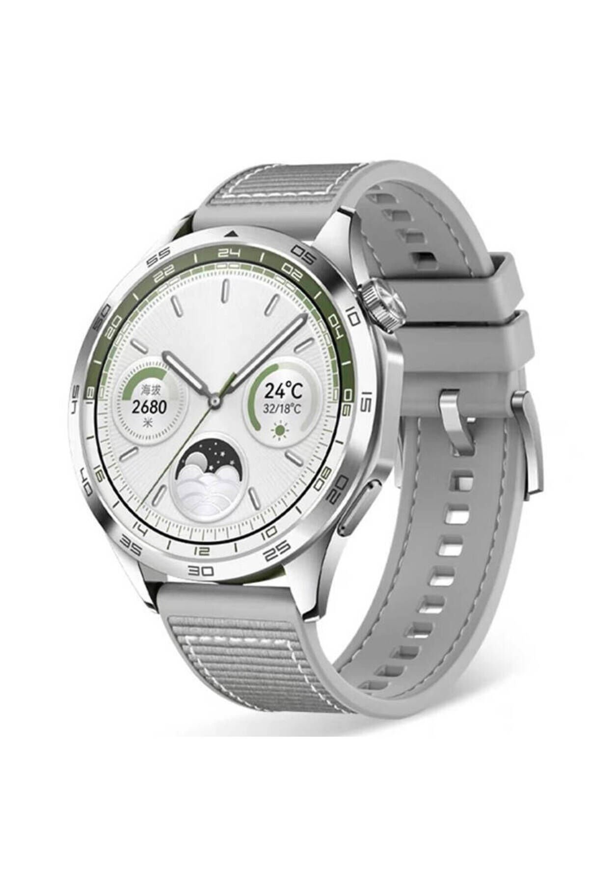 Gear S3 Uyumlu BSAY- KRD-102 22mm Silikon Kordon-Siyah Yeşil