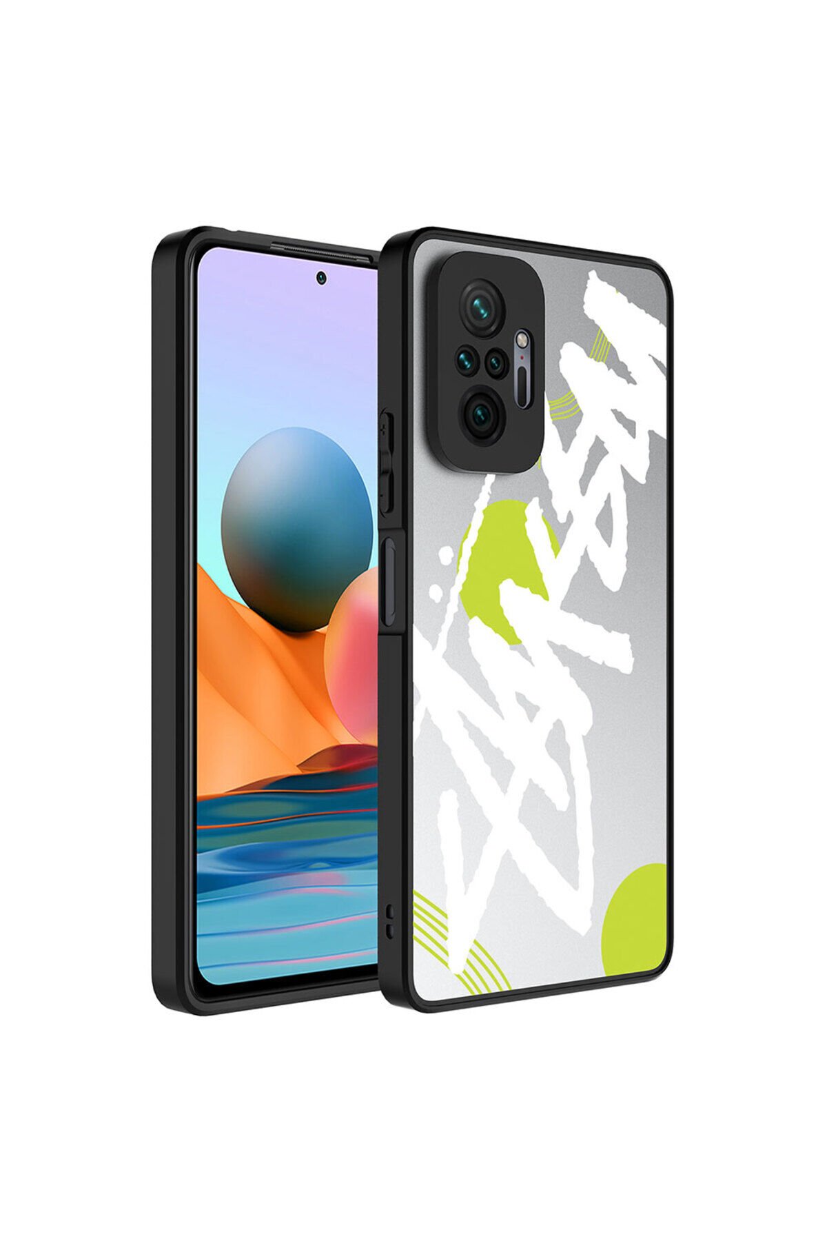 Redmi Note 10 Pro Kılıf Aynalı Desenli Kamera Korumalı Parlak BSAY Mirror Kapak - Seyahat Yazı