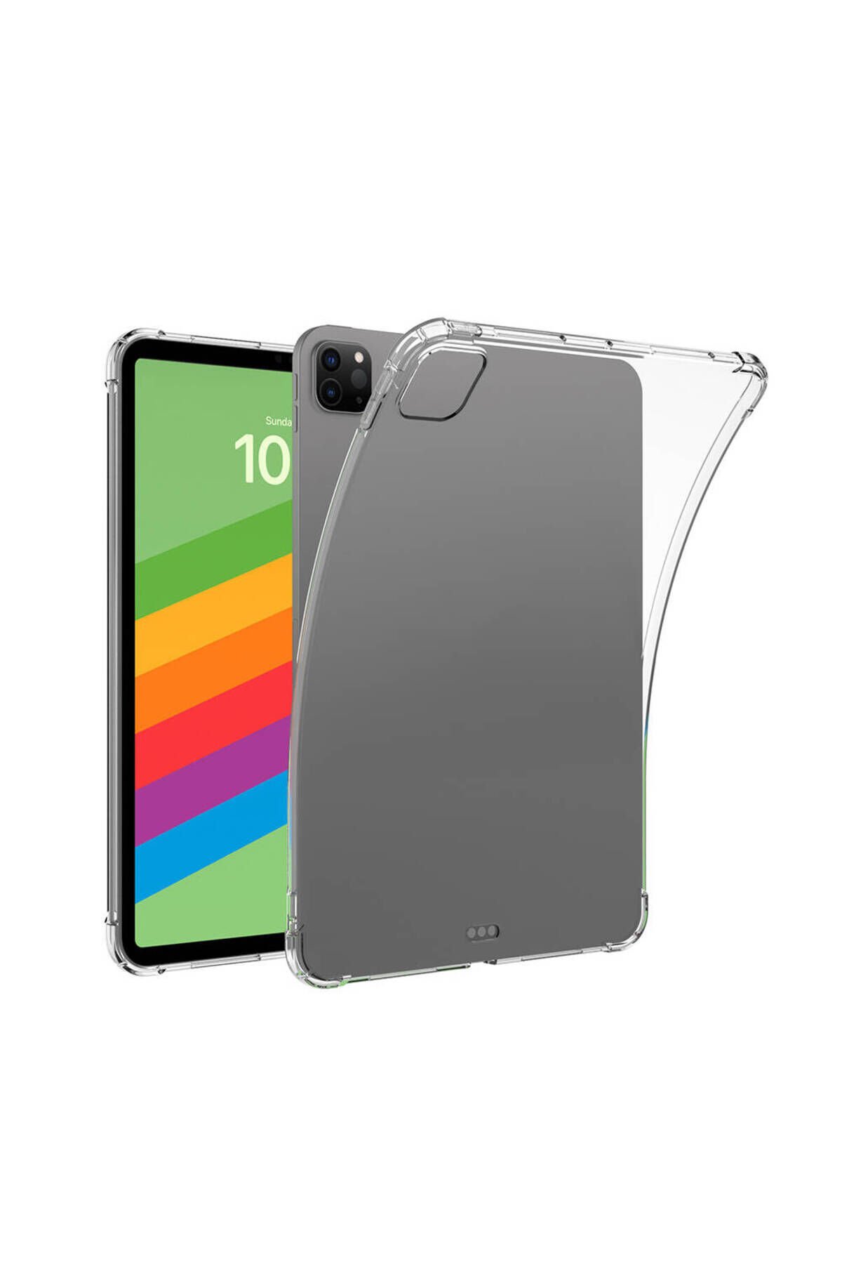 iPad Pro 11 2024 Kılıf Uyumlu ZPRB Tablet Nitro Anti Shock Silikon Kapak-Şeffaf Şeffaf