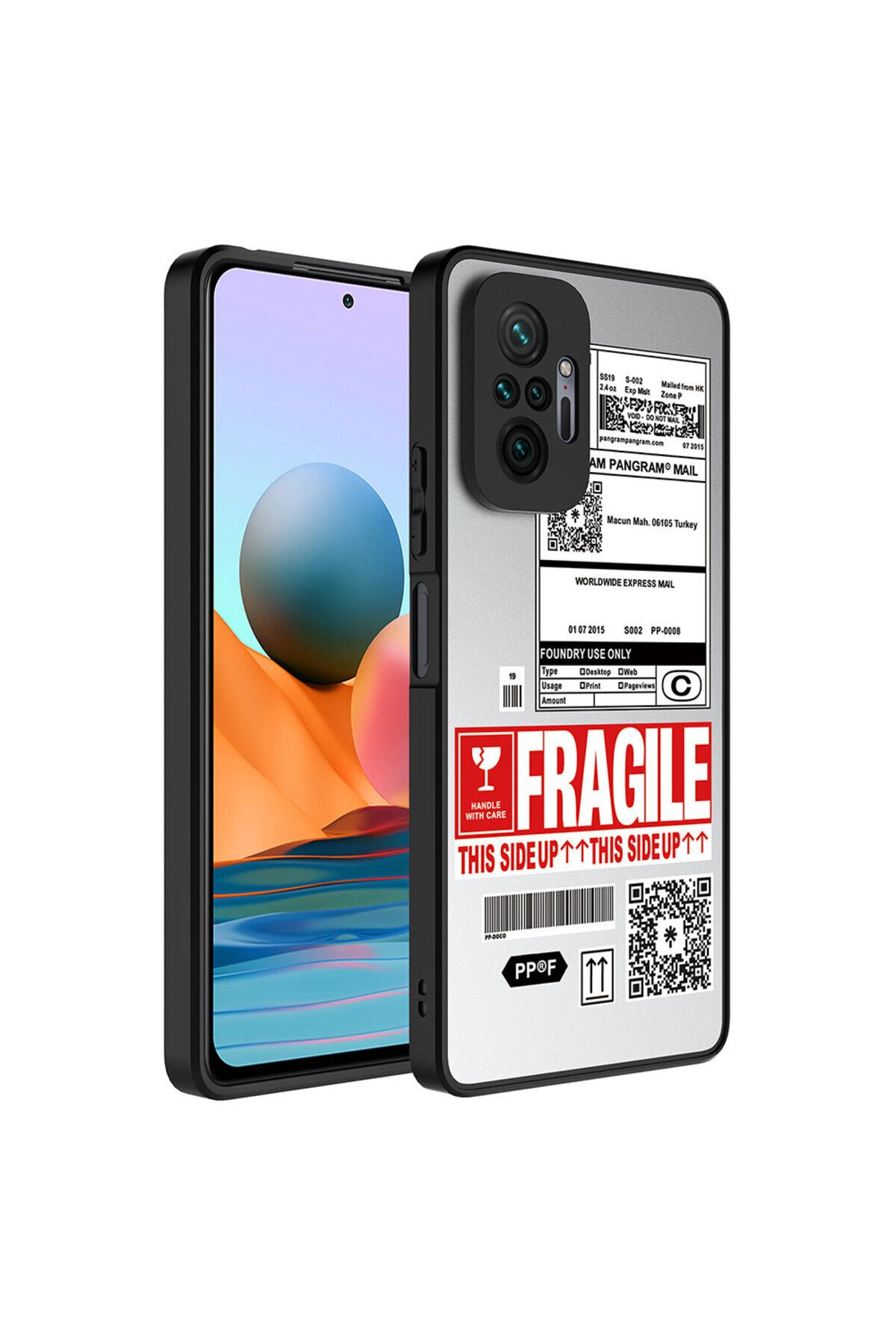 Redmi Note 10 Pro Kılıf Aynalı Desenli Kamera Korumalı Parlak BSAY Mirror Kapak - Seyahat Fragile