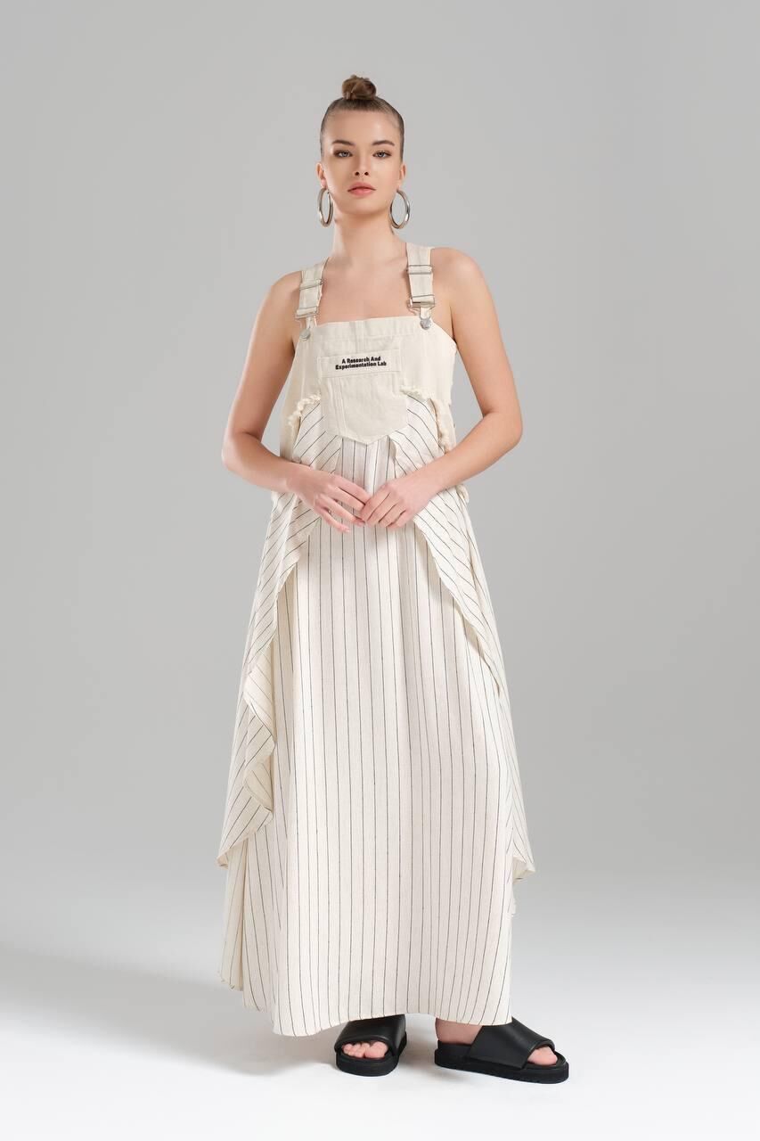 Özel Tasarım Salopet Krem - M