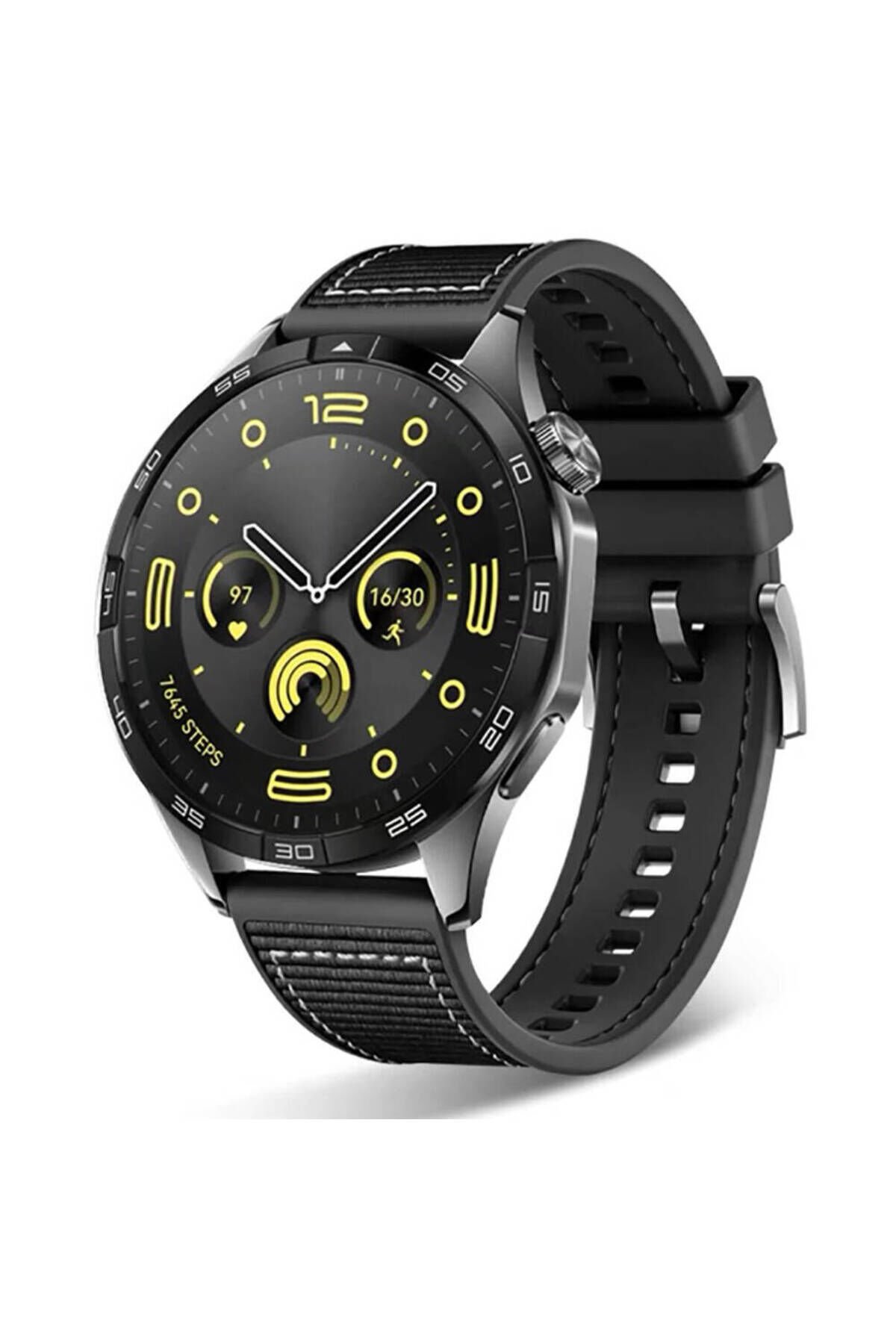 Galaxy Watch 46mm Uyumlu BSAY- KRD-102 22mm Silikon Kordon-Gri Siyah