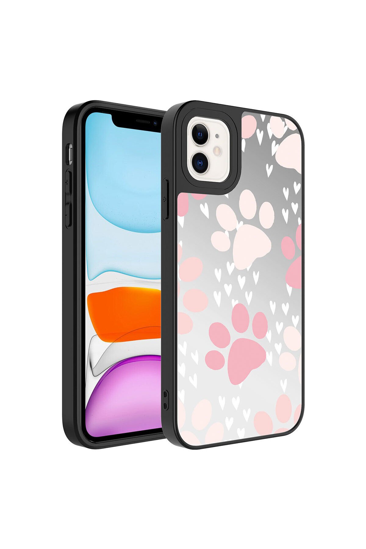 iPhone 11 Uyumlu Aynalı Desenli Kamera Korumalı Parlak BSAY Mirror Kılıf-Süper Anne Nsm-I