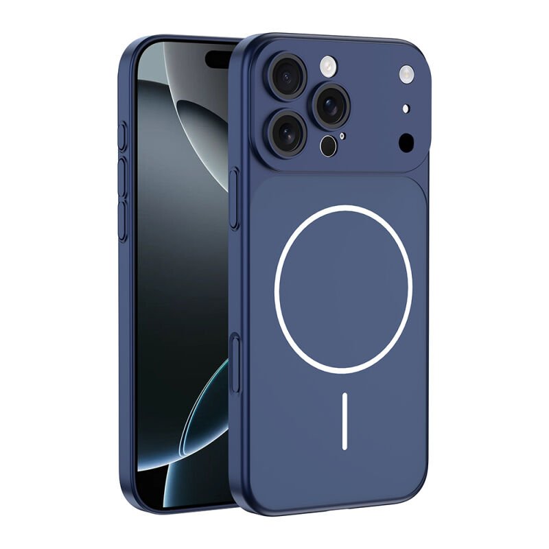 iPhone 15 Pro Max Kılıf Zore M-Safe Şarj Özellikli Kamera Korumalı Spark Kılıf Gümüş