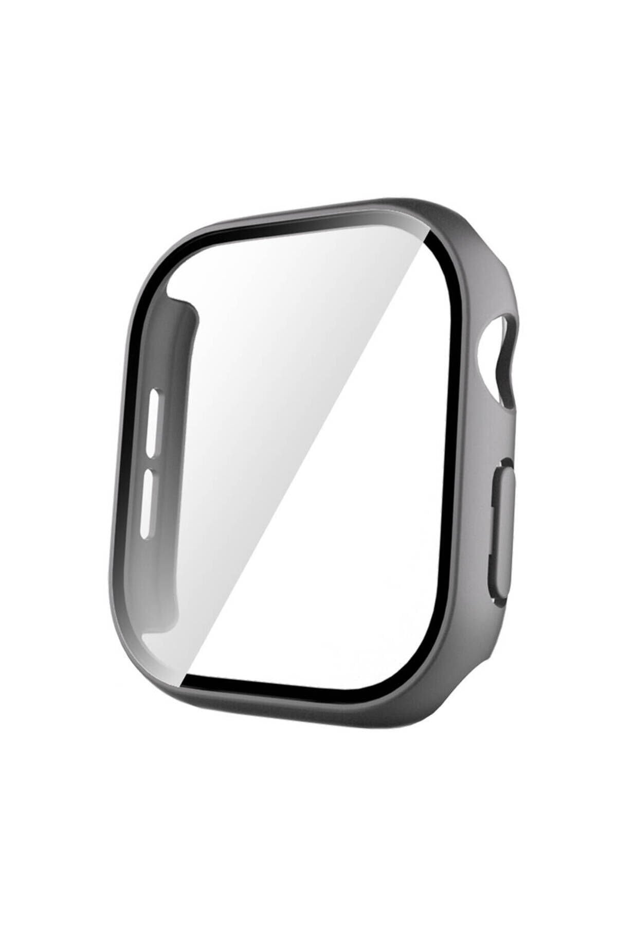 Watch 10 42mm Sert PC Kasa ve Ekran Koruyucu BSAY Watch Gard 35 - Beyaz Gri