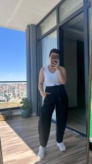 Pileli Pantolon Koyu Mavi - XL