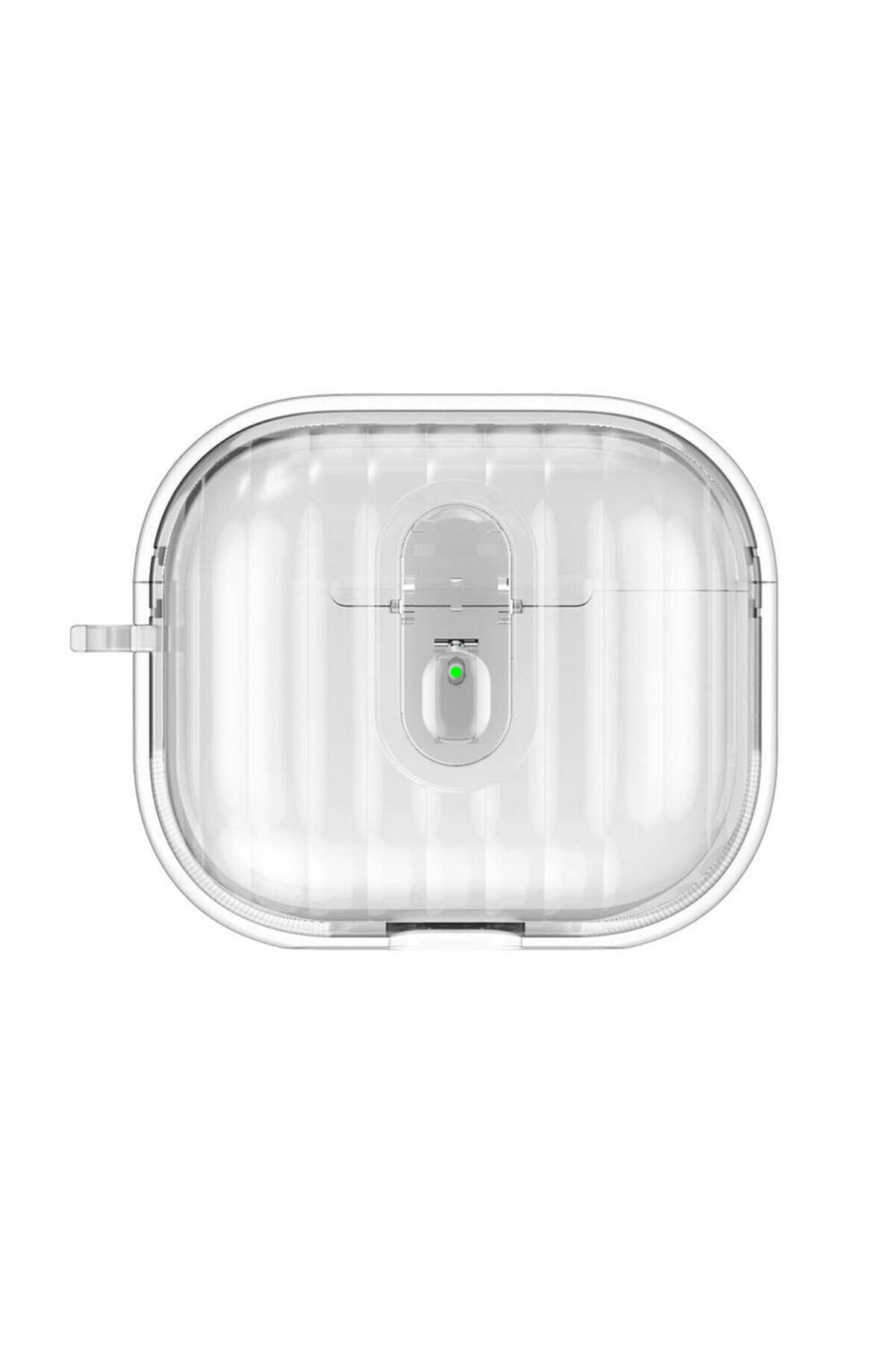 Air-Pods 4 Kılıf Kenarları Renkli Şeffaf Dilimli Silikon BSAY Airbag 40 Kılıf-Şeffaf Şeffaf