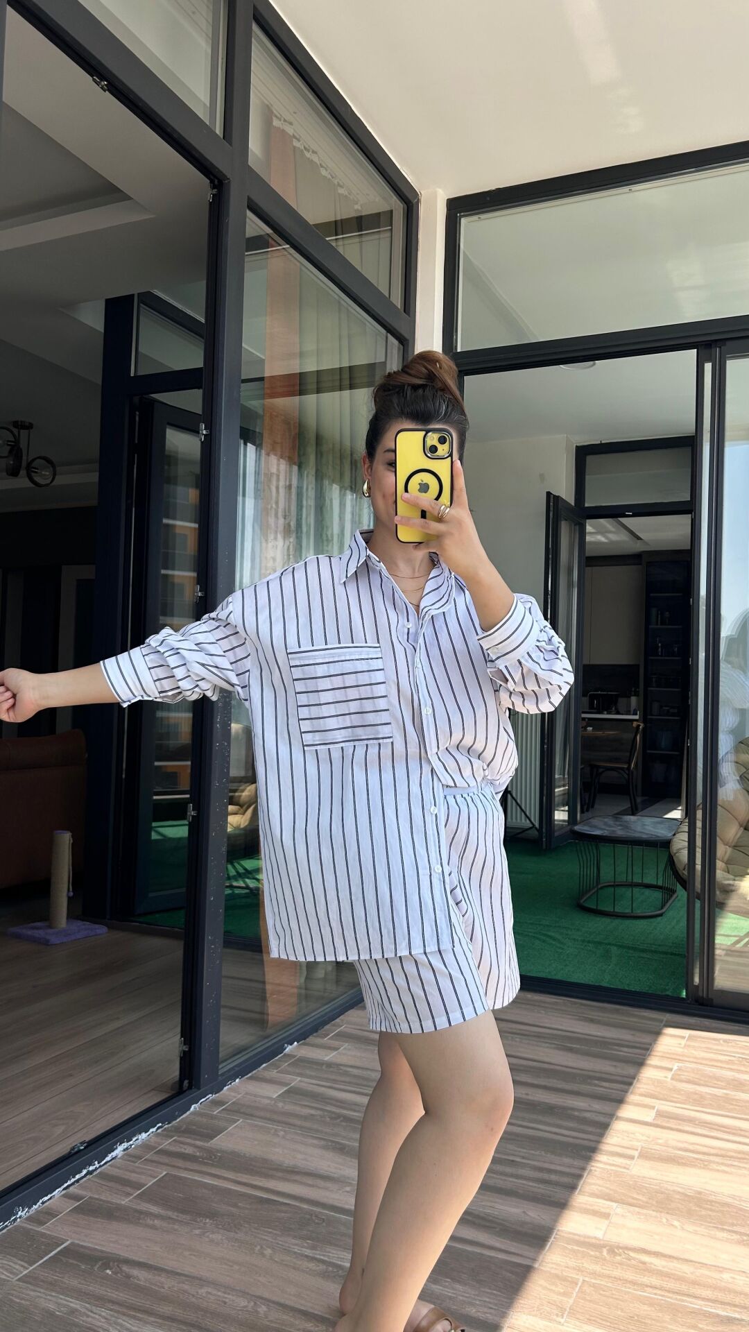 Gömlek Şort Takım Beyaz - L