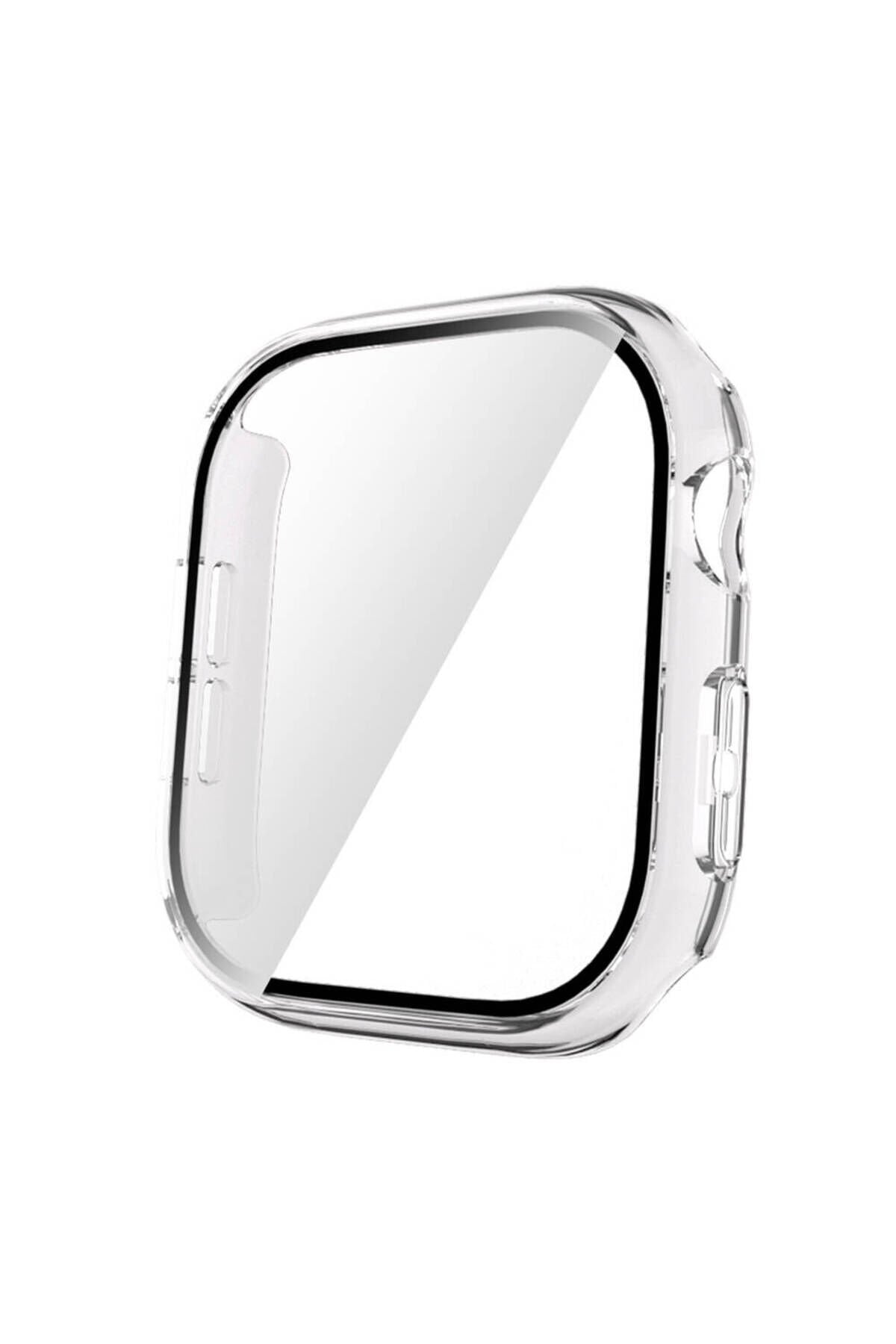 Watch 10 42mm Sert PC Kasa ve Ekran Koruyucu BSAY Watch Gard 35 - Beyaz Şeffaf