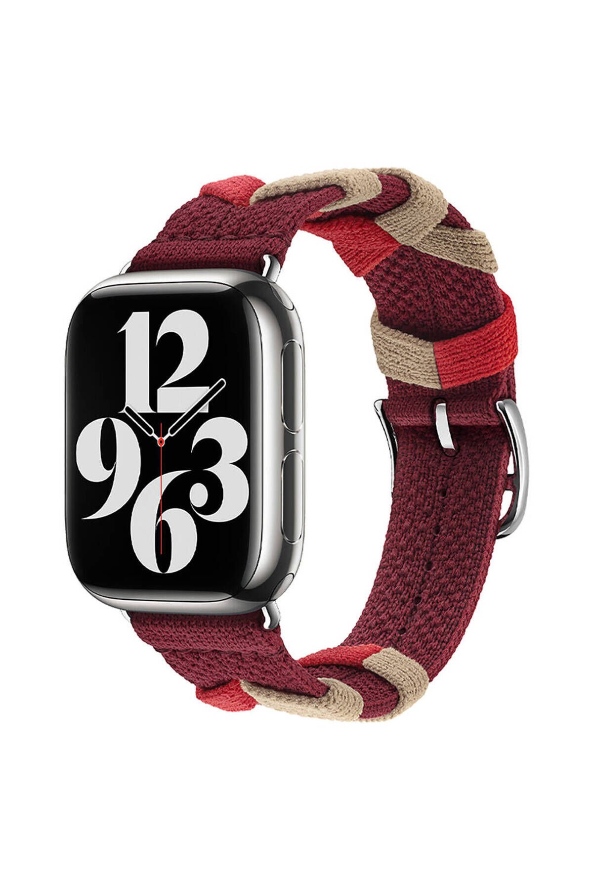 Watch 44mm Uyumlu BSAY- KRD-97 Sarmal Örgü Tasarımlı Kordon-Haki Haki