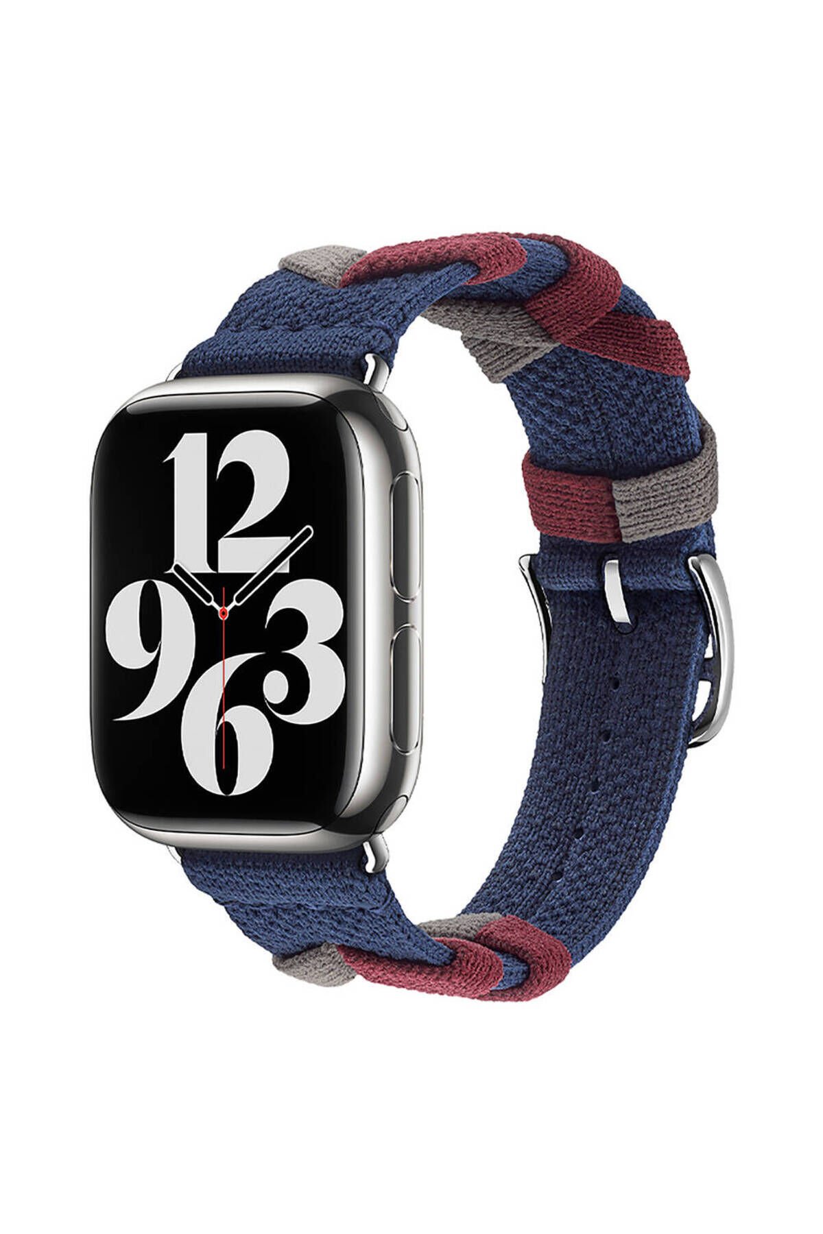 Watch 44mm Uyumlu BSAY- KRD-97 Sarmal Örgü Tasarımlı Kordon-Haki Lacivert
