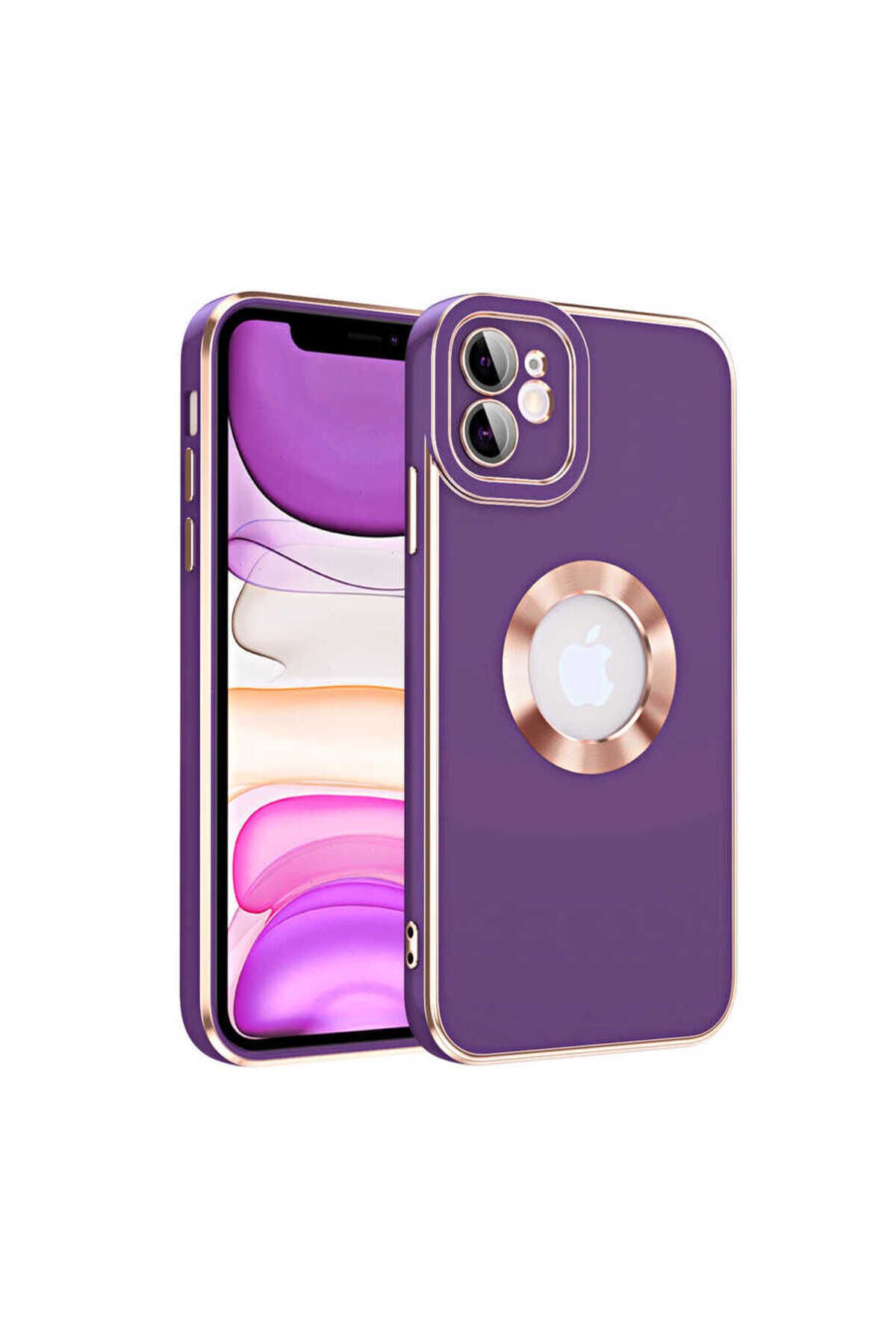 iPhone 11 Uyumlu BSAY Kongo Kılıf-Beyaz Koyu Mor