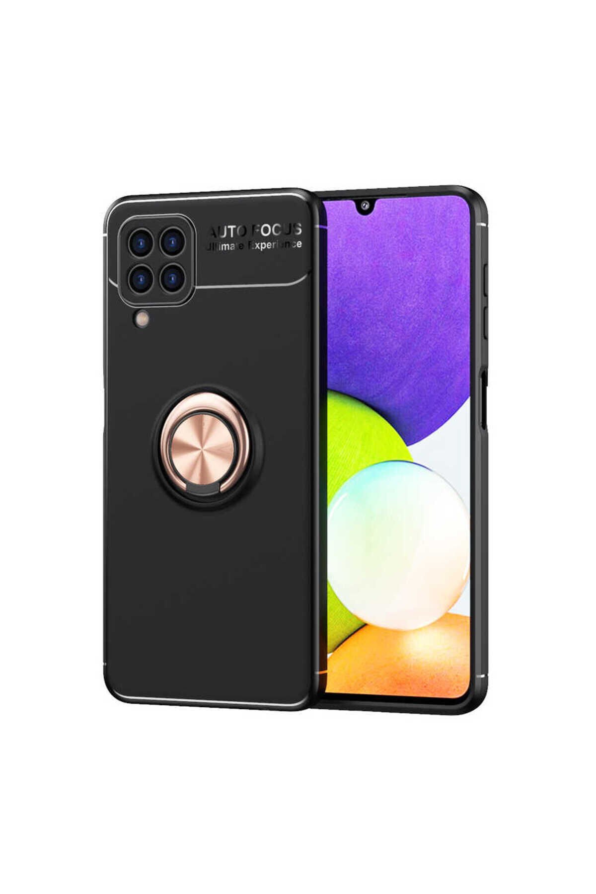 Galaxy M32 Kılıf EFR Ravel Silikon Kapak - Siyah-Rose Gold Siyah-Rose Gold