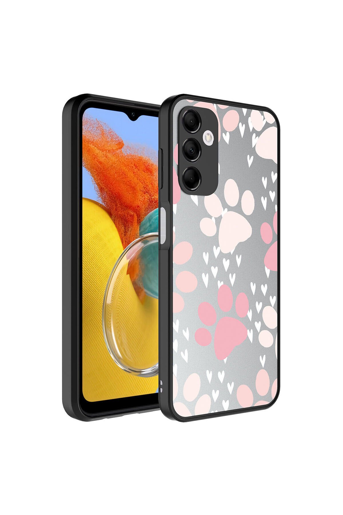 Galaxy M14 Kılıf Aynalı Desenli Kamera Korumalı Parlak BSAY Mirror Kapak - Pati Pati