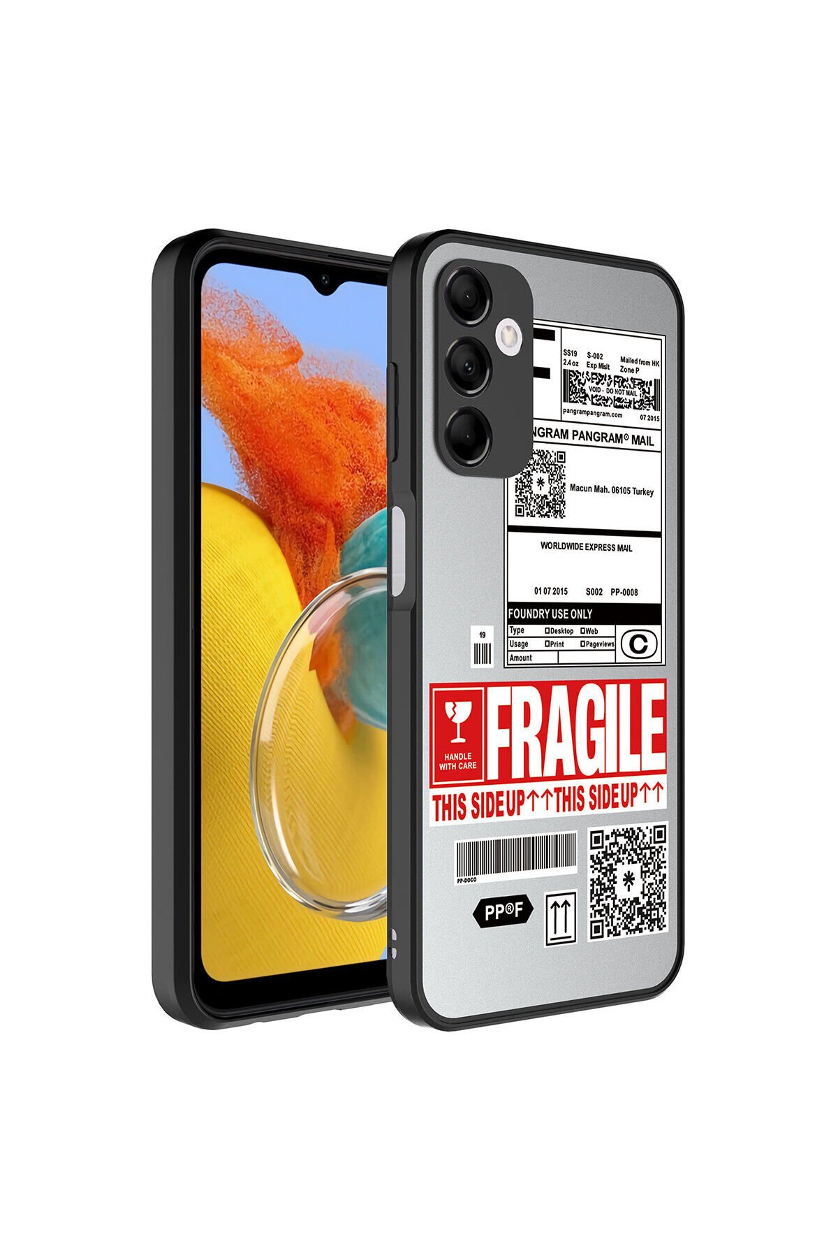 Galaxy M14 Kılıf Aynalı Desenli Kamera Korumalı Parlak BSAY Mirror Kapak - Pati Fragile