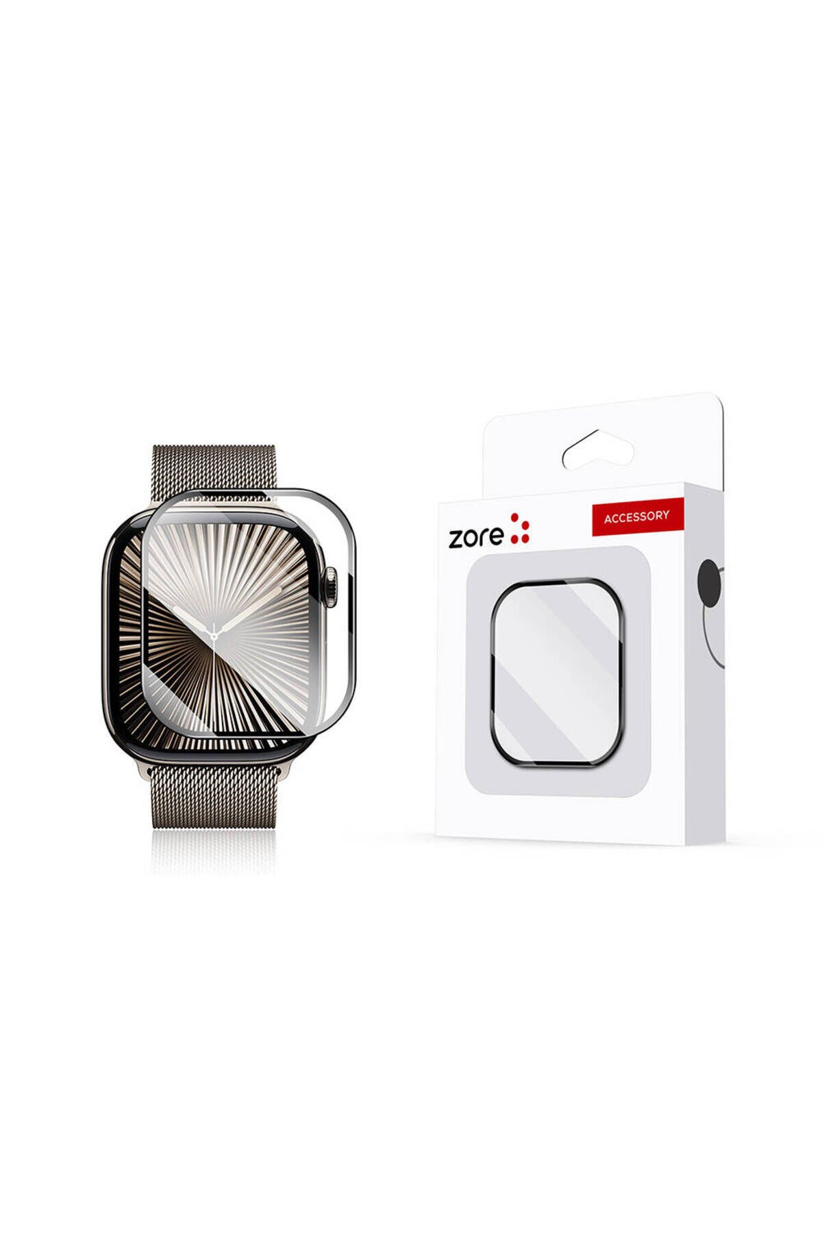 Watch 10 42mm BSAY PMMA Pet Saat Ekran Koruyucu - Siyah Siyah