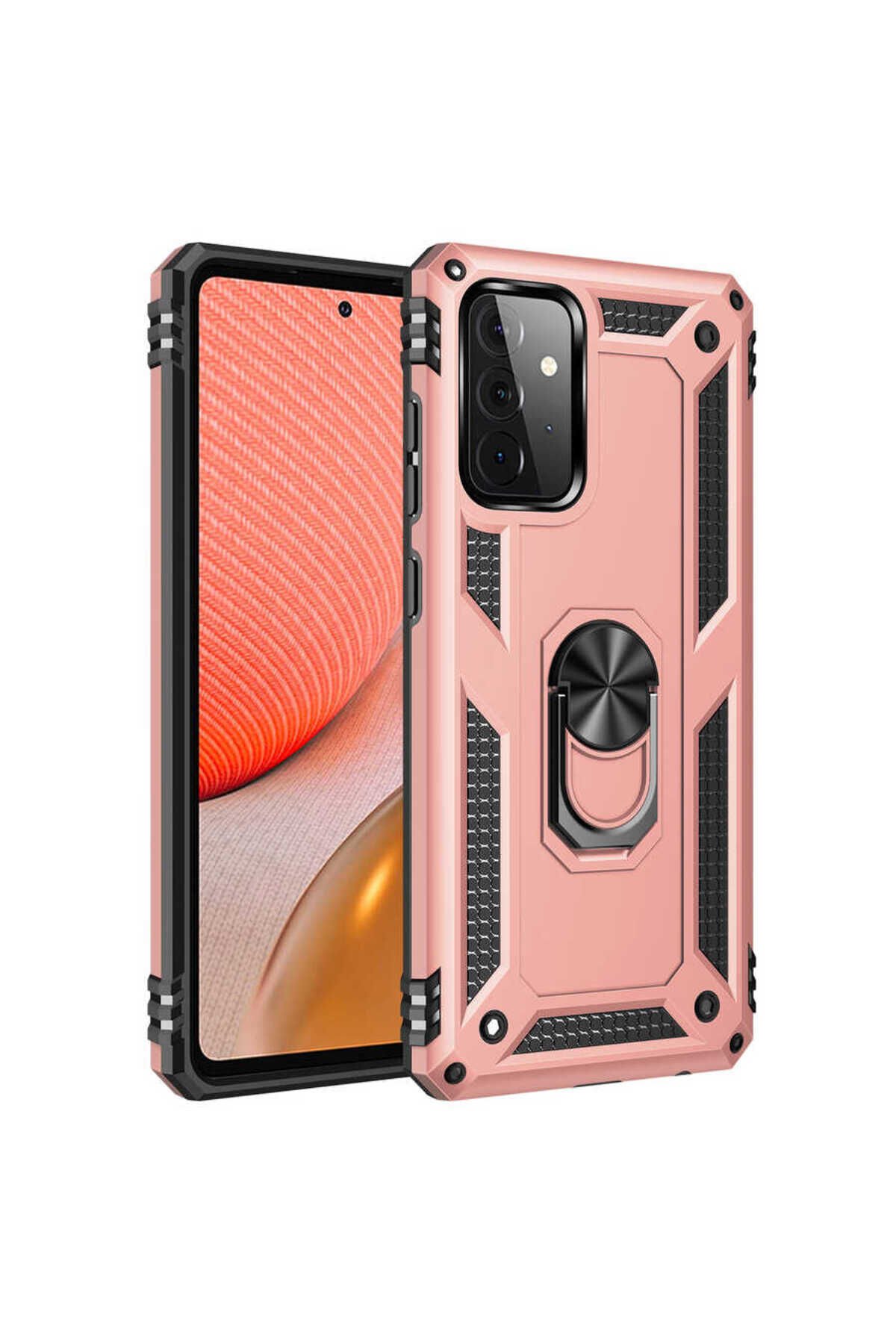 Galaxy A72 Kılıf BSAY Vega Kapak - Siyah Rose Gold