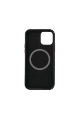 iPhone 12 Pro Uyumlu BSAY Leathersafe Wireless Kılıf-Siyah Lacivert