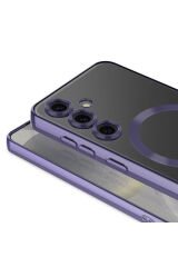Galaxy S24 Plus Uyumlu Kamera Korumalı Magsafe Wireless Şarj Özellikli BSAY Demre Kılıf-Koyu Derin Mor