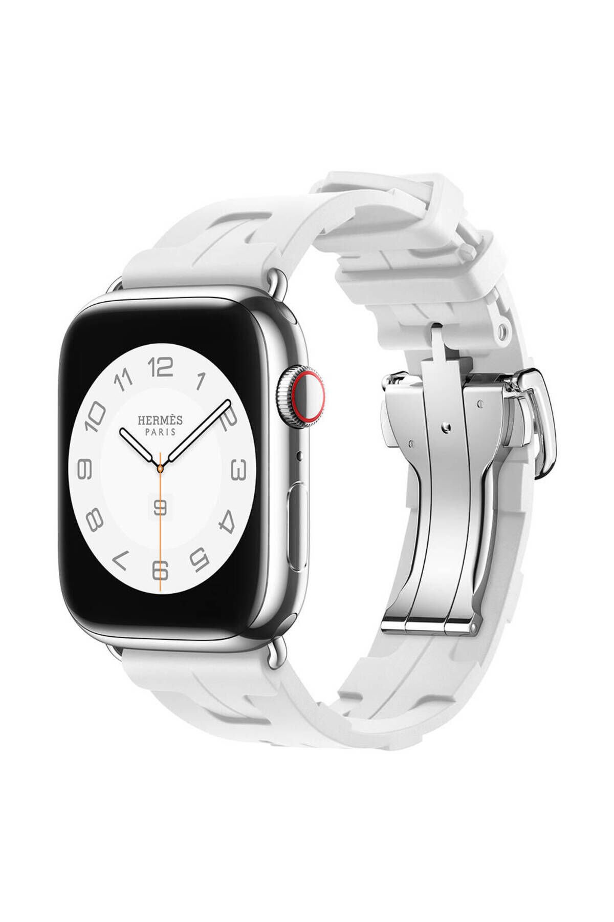 Watch 40mm Spor Görünümlü BSAY- KRD-94 Silikon Kordon-Koyu Kırmızı Beyaz