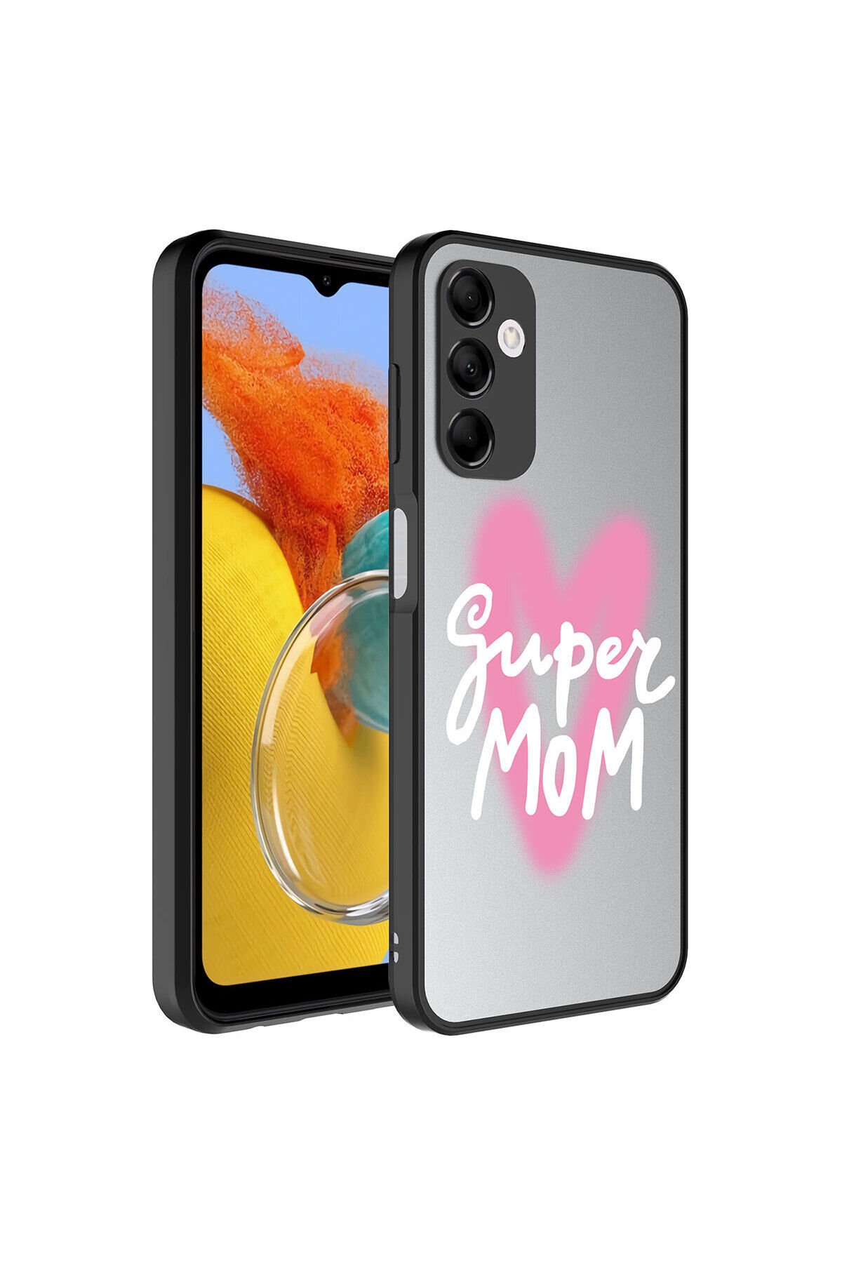Galaxy M14 Kılıf Aynalı Desenli Kamera Korumalı Parlak BSAY Mirror Kapak - Pati Süper Anne