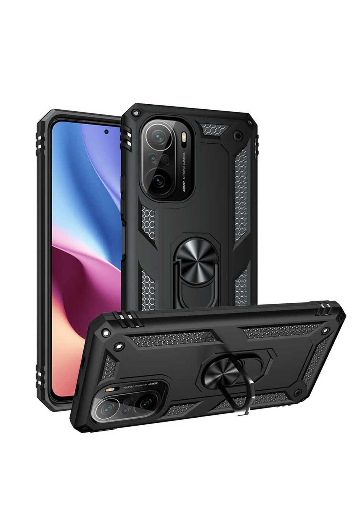 Poco F3 Kılıf SBT Vega Kapak - Siyah Siyah