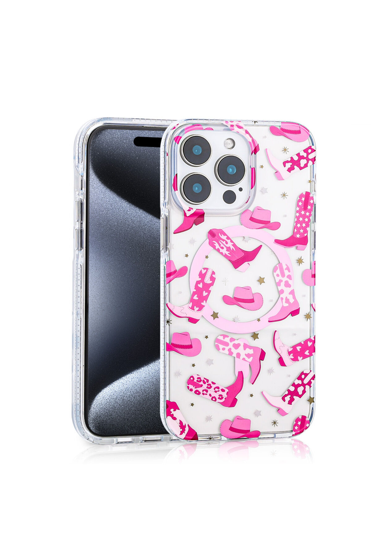 iPhone 16 Pro Max Uyumlu Kılıf Magsafe Şarj Özellikli Zore Stilo Kapak-Sarı Pembe