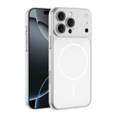 iPhone 13 Pro Max Kılıf Zore M-Safe Şarj Özellikli Kamera Korumalı Spark Kılıf Gümüş