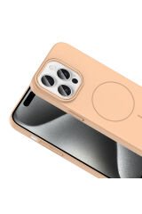 iPhone 15 Pro Kılıf Magsafe Şarj Özellikli BSAY Ruby Silikon Kapak - Lacivert