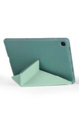 Galaxy Tab A7 10.4 T500 2020 Kılıf Uyumlu BSAY Tri Folding Kalem Bölmeli Standlı Kılıf-Kırmızı