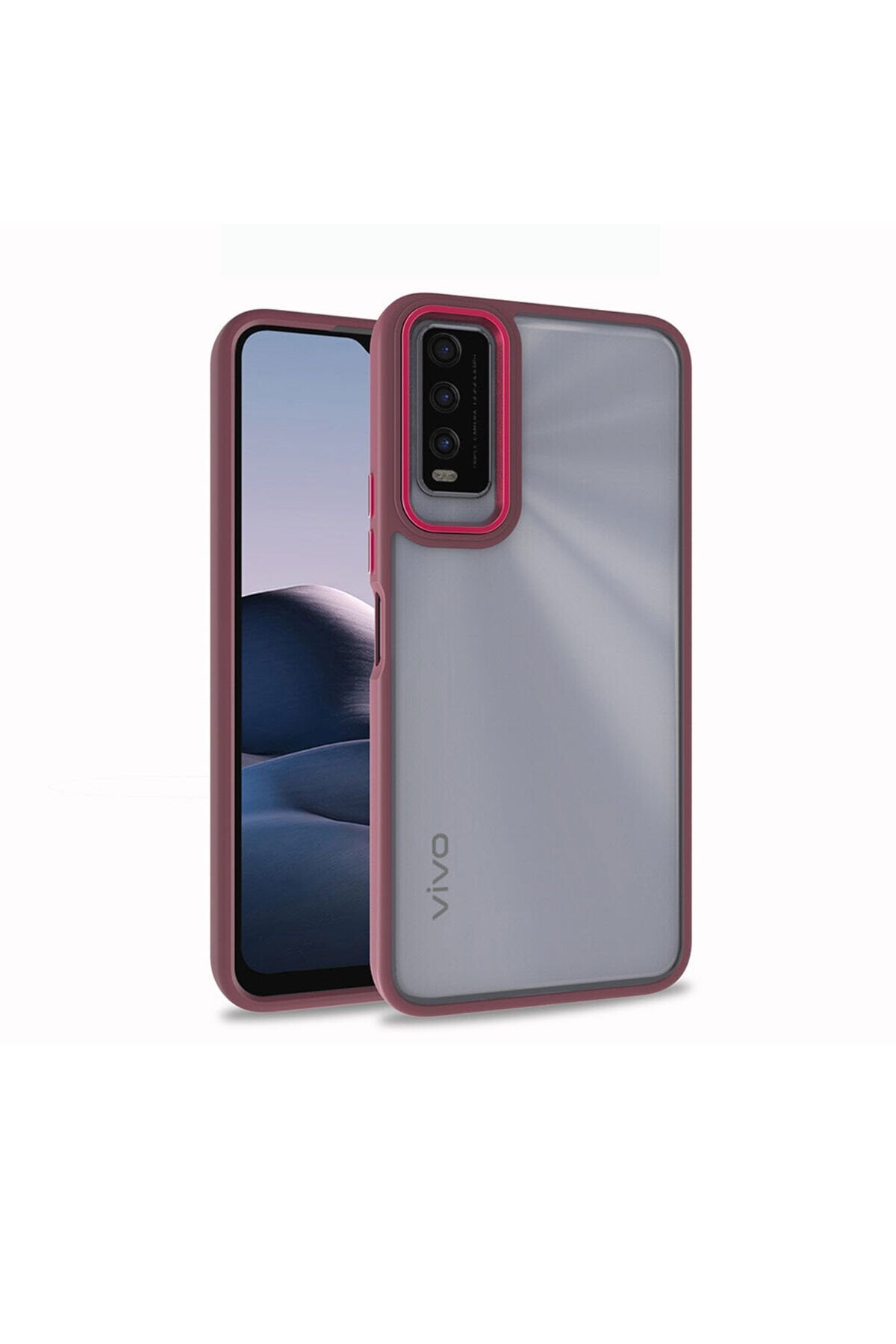 Vivo Y20 Kılıf SAFA Flora Kapak - Kırmızı Kırmızı