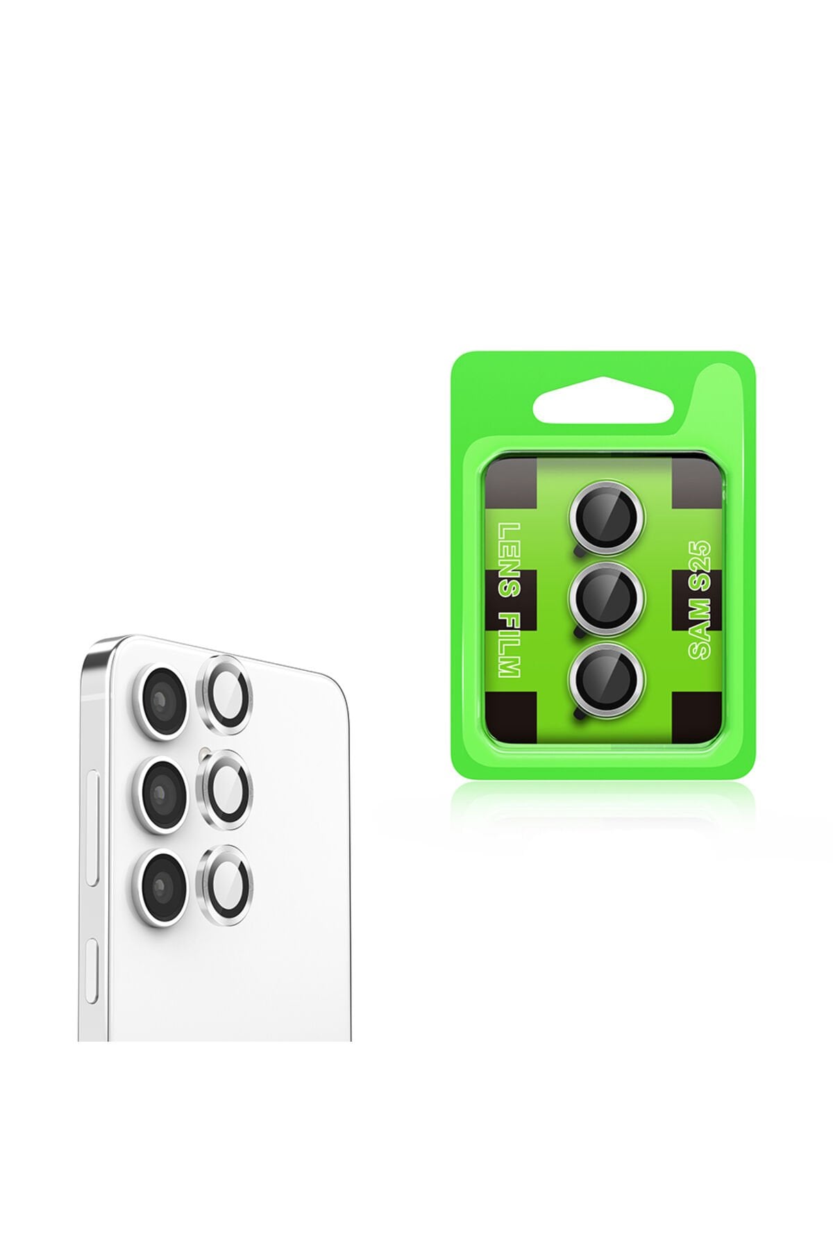 Galaxy S25 BSAY CL-07 Kamera Lens Koruyucu-Gümüş Gümüş