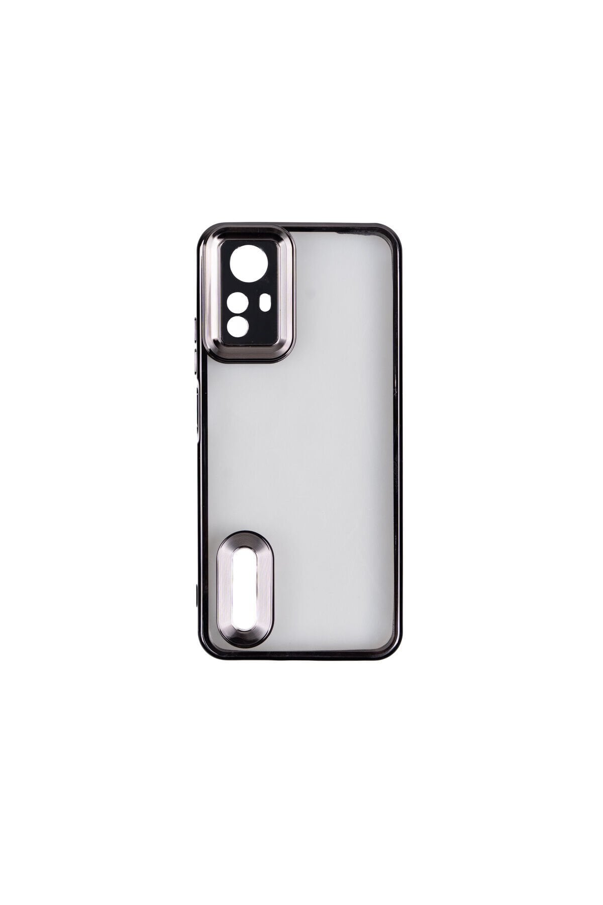 Redmi Note 12S Kılıf Kamera Korumalı Logo Gösteren BSAY Omega Kapak - Gold Siyah