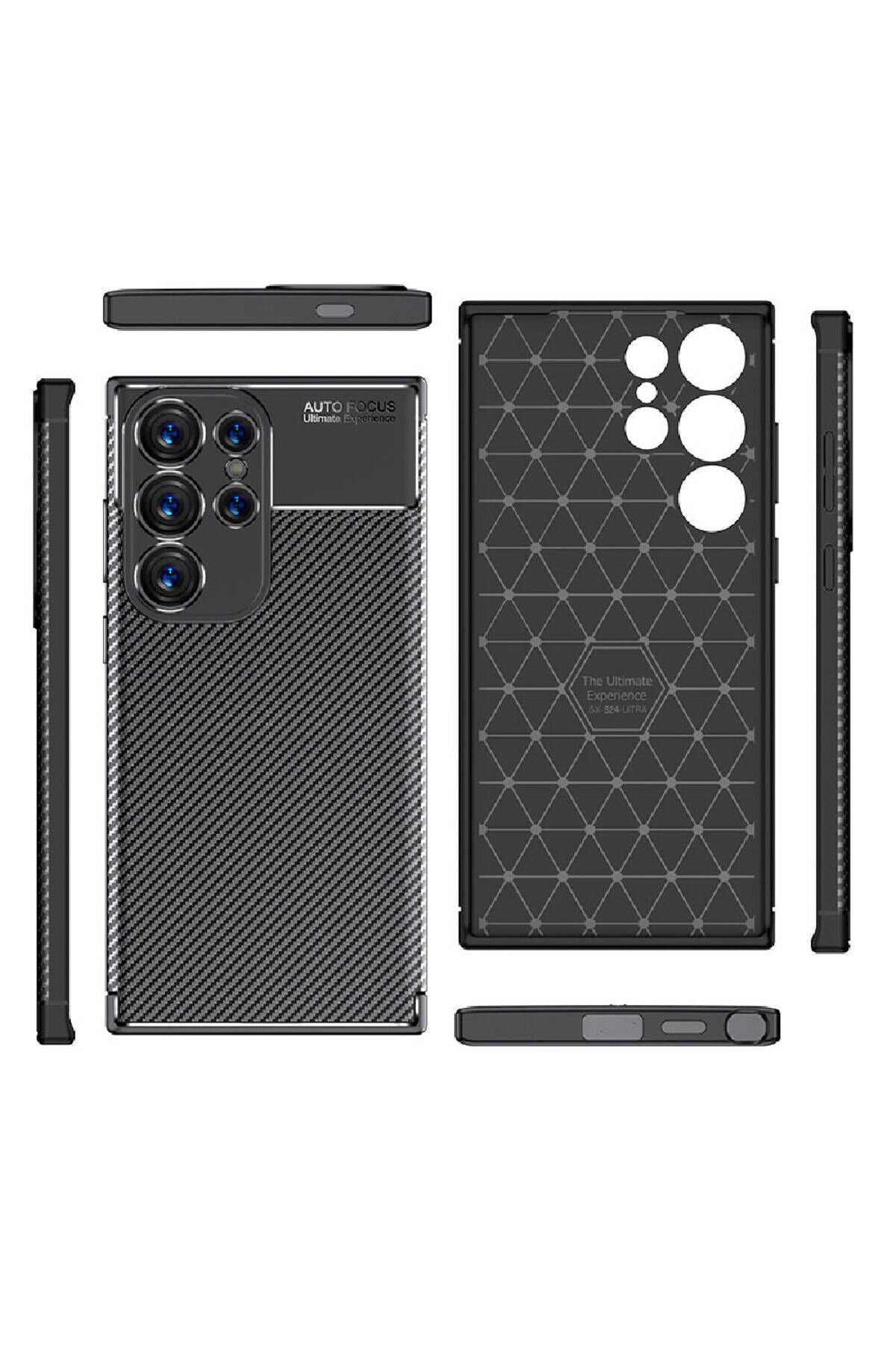 Galaxy S24 Ultra Uyumlu BSAY Negro Silikon Kılıf-Siyah Siyah