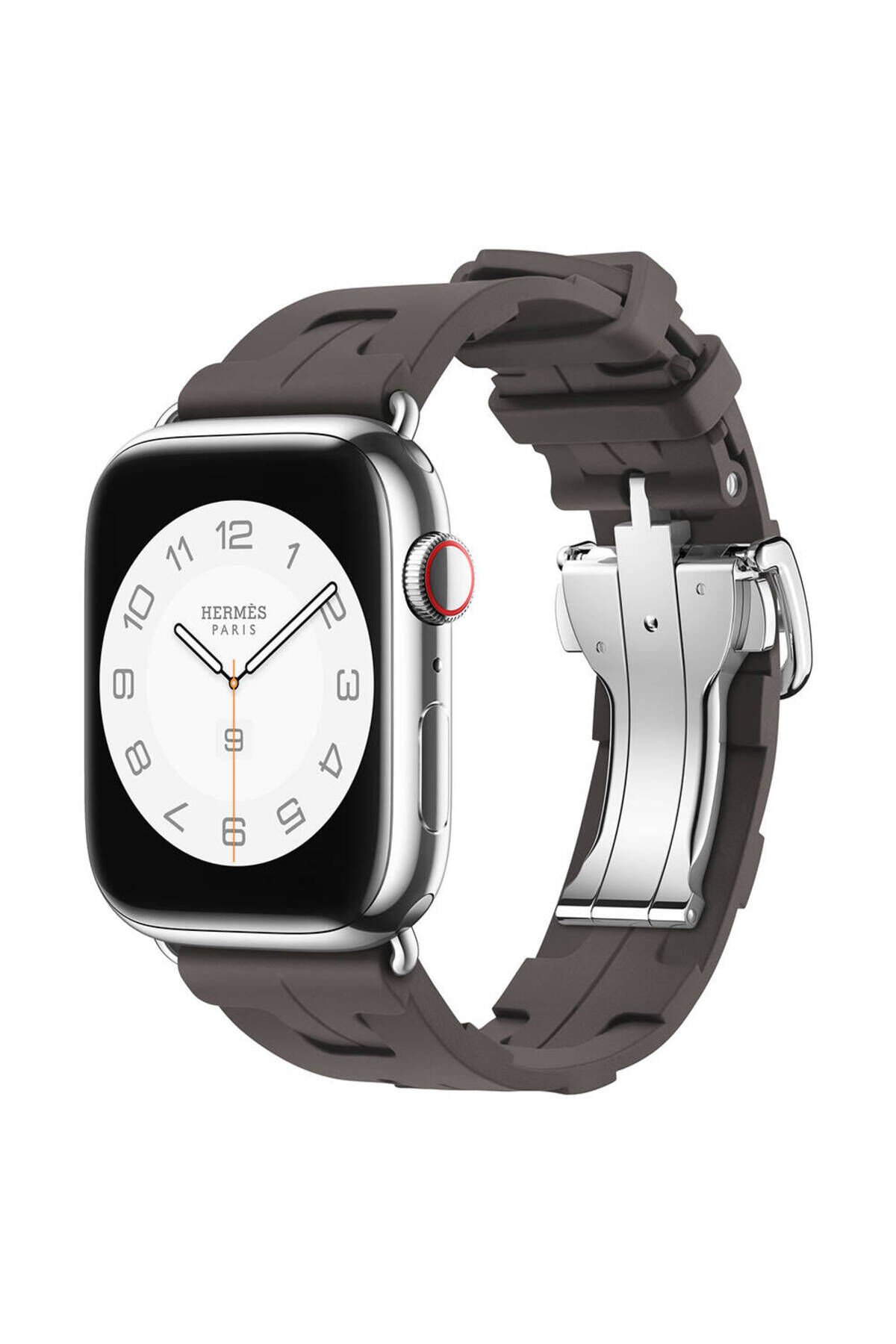 Watch 42mm Spor Görünümlü BSAY- KRD-94 Silikon Kordon-Turuncu Haki