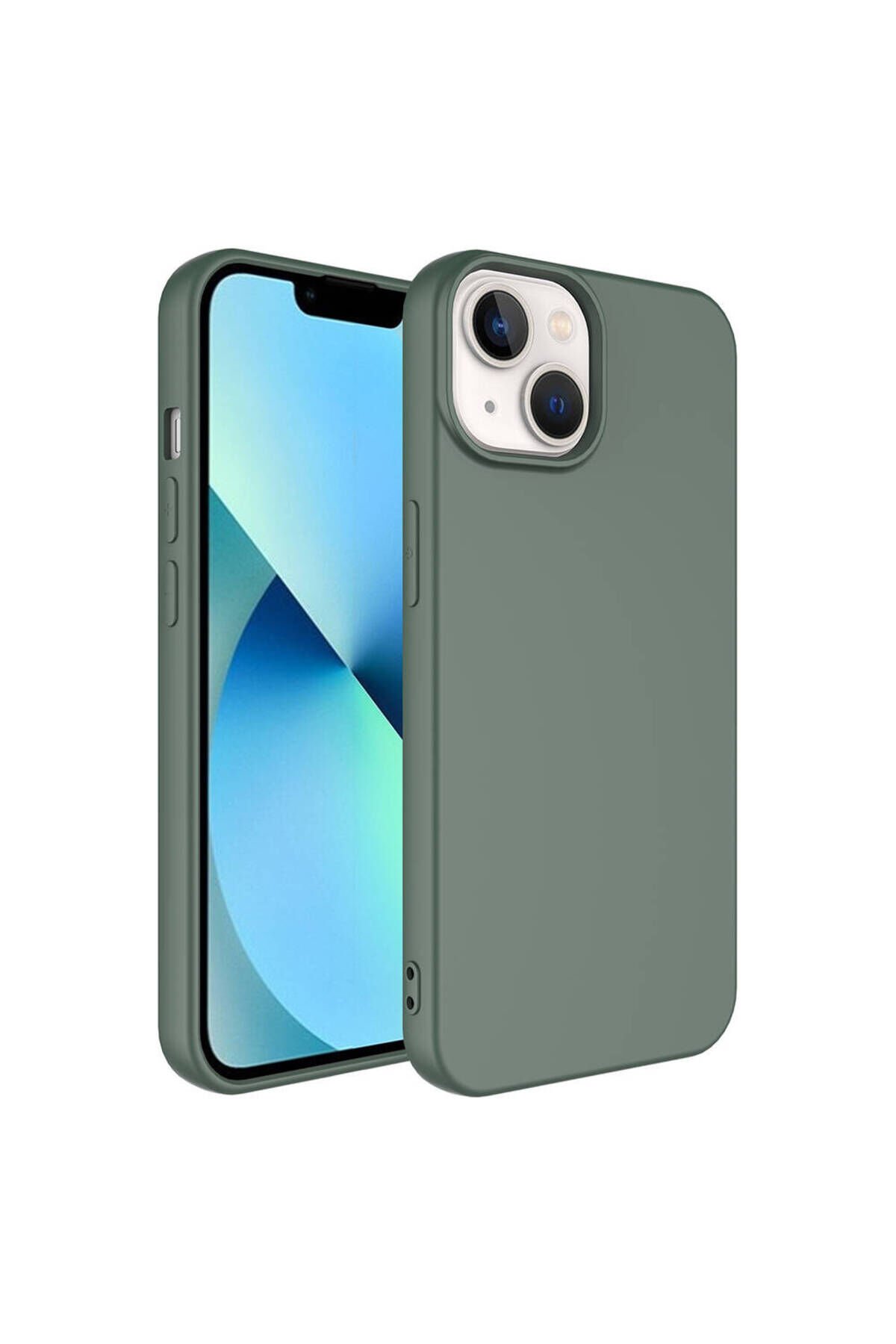 iPhone 14 Kılıf BSAY LSR Lansman Kapak - Lila Koyu Yeşil