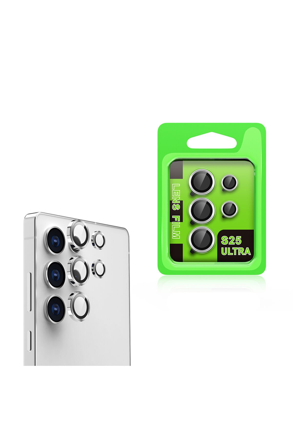 Galaxy S25 Ultra BSAY CL-07 Kamera Lens Koruyucu-Gümüş Gümüş