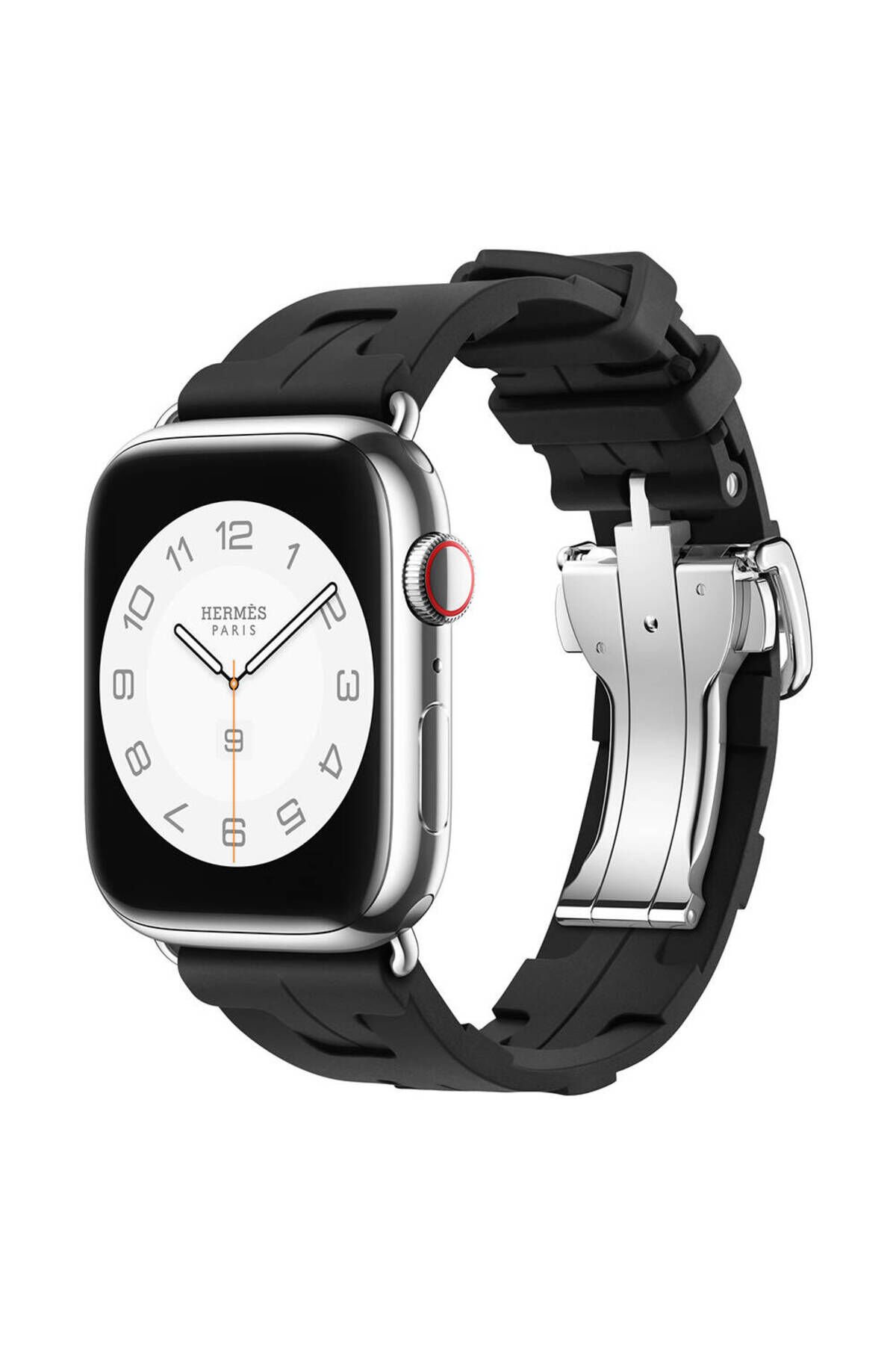 Watch 42mm Spor Görünümlü BSAY- KRD-94 Silikon Kordon-Turuncu Siyah