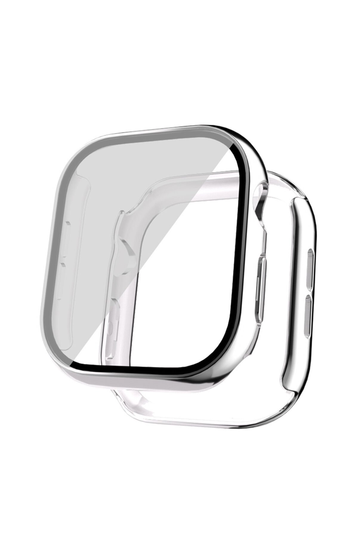 Watch 10 46mm Sert PC Kasa Electroplatink Çerçeveli Ekran Koruyucu BSAY Watch Gard 36 - Gümüş Gümüş